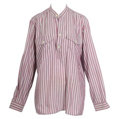 Yves Saint Laurent 1970s vintage striped crispy silk overzised blouse