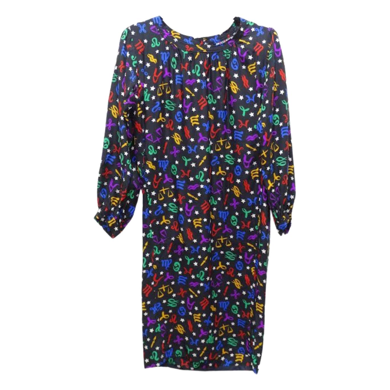 Yves Saint Laurent 1970s Zodiac Dress For Sale