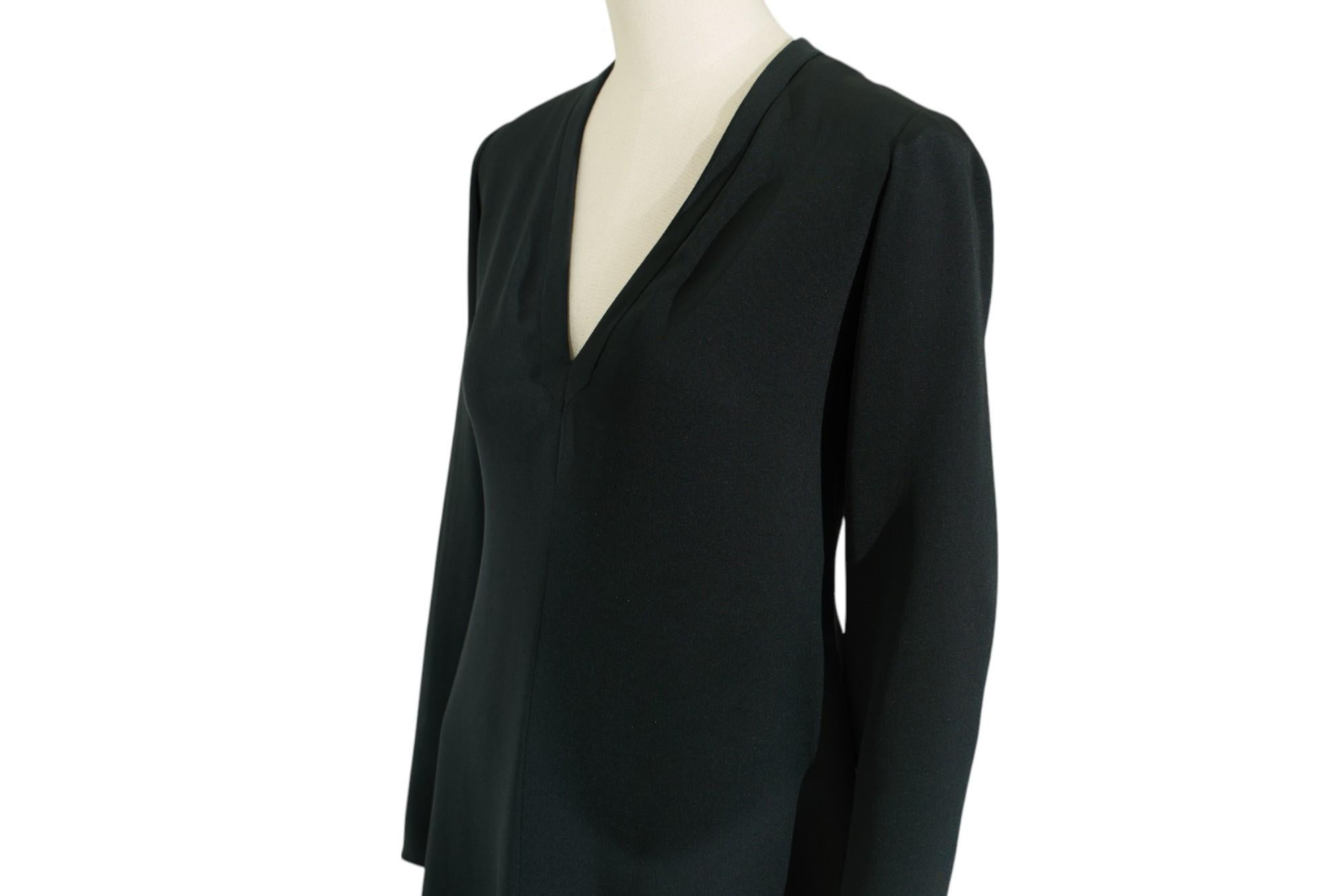 Yves Saint Laurent 1972 Haute Couture Silk Black Dress For Sale 6