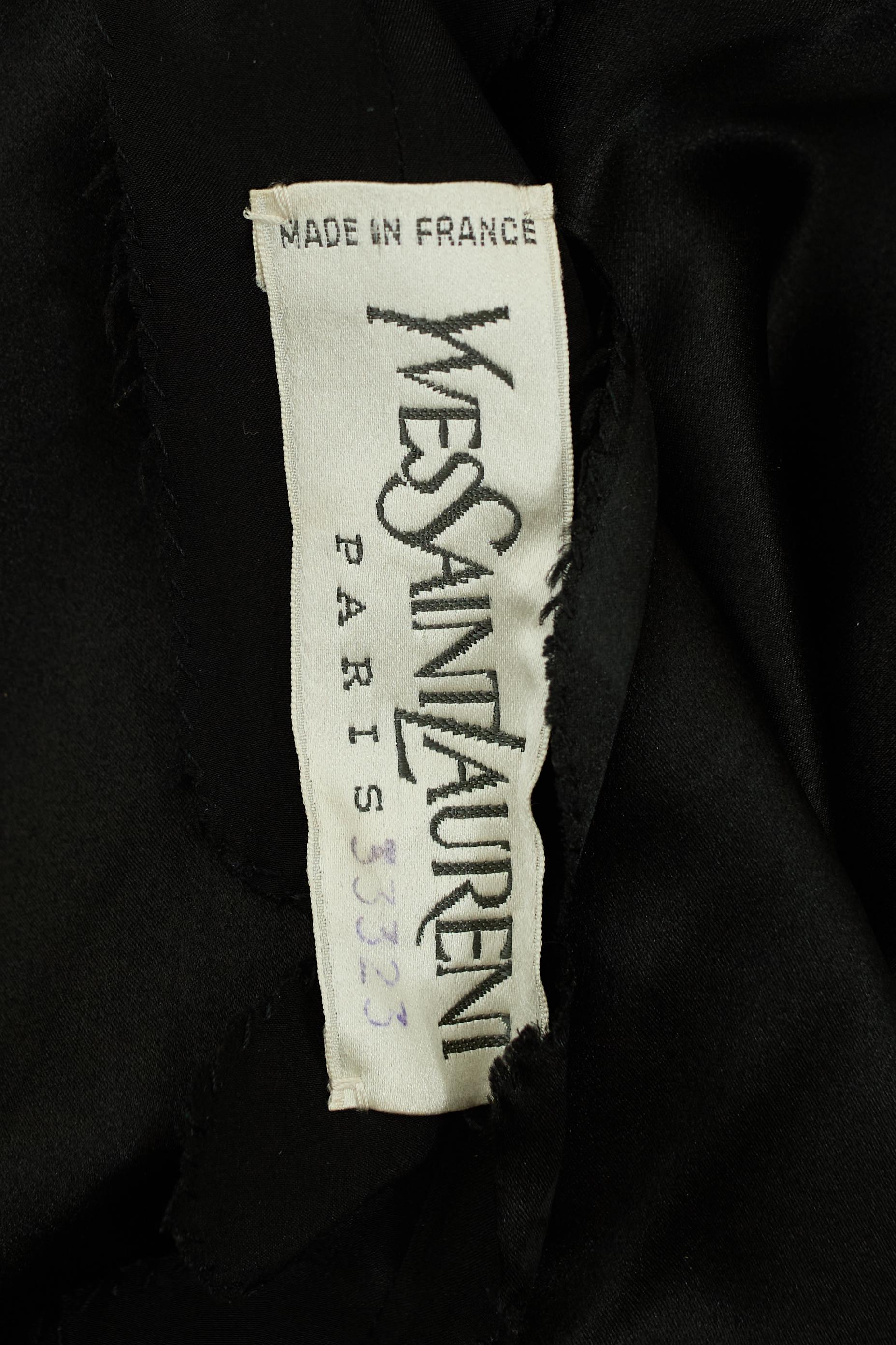 Yves Saint Laurent 1972 Haute Couture Silk Black Dress For Sale 7