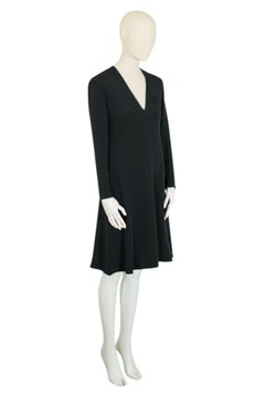 Yves Saint Laurent 1972 Haute Couture Silk Black Dress