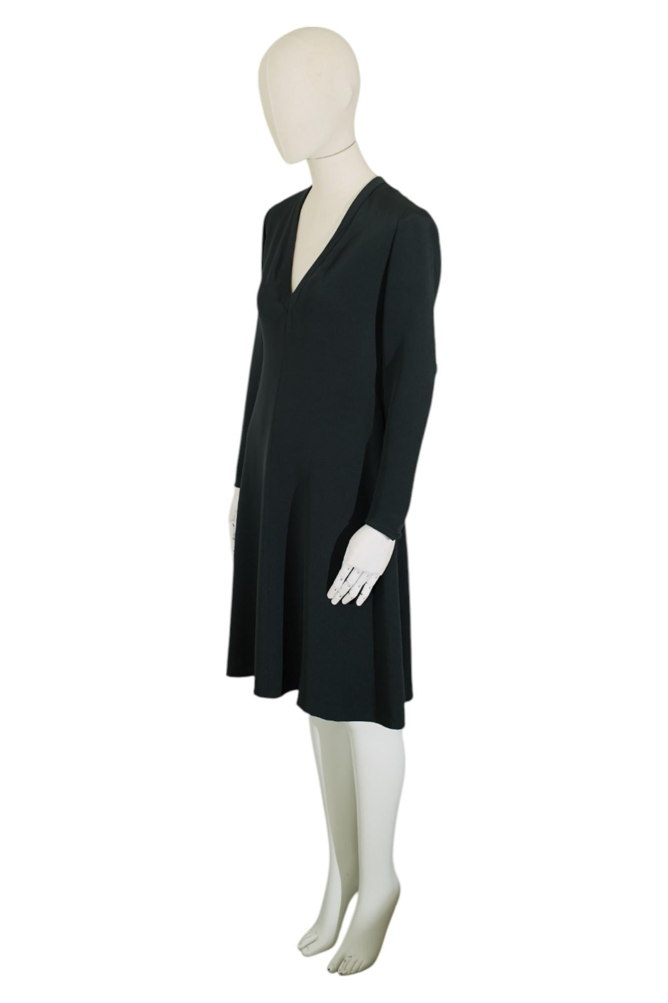 Yves Saint Laurent 1972 Haute Couture Silk Black Dress For Sale 2
