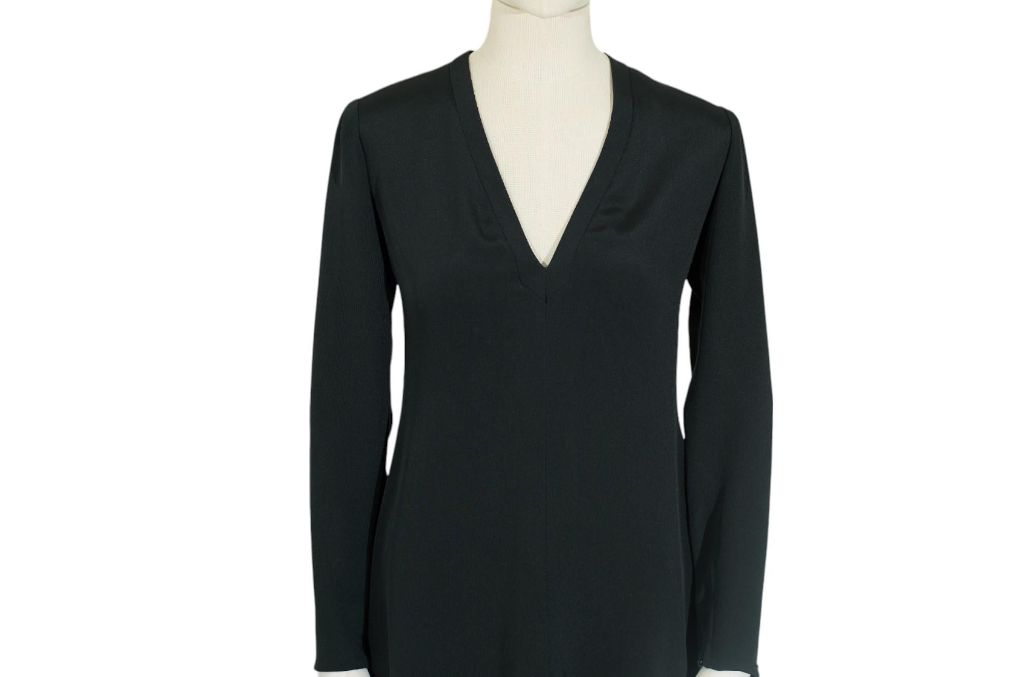 Yves Saint Laurent 1972 Haute Couture Silk Black Dress For Sale 3