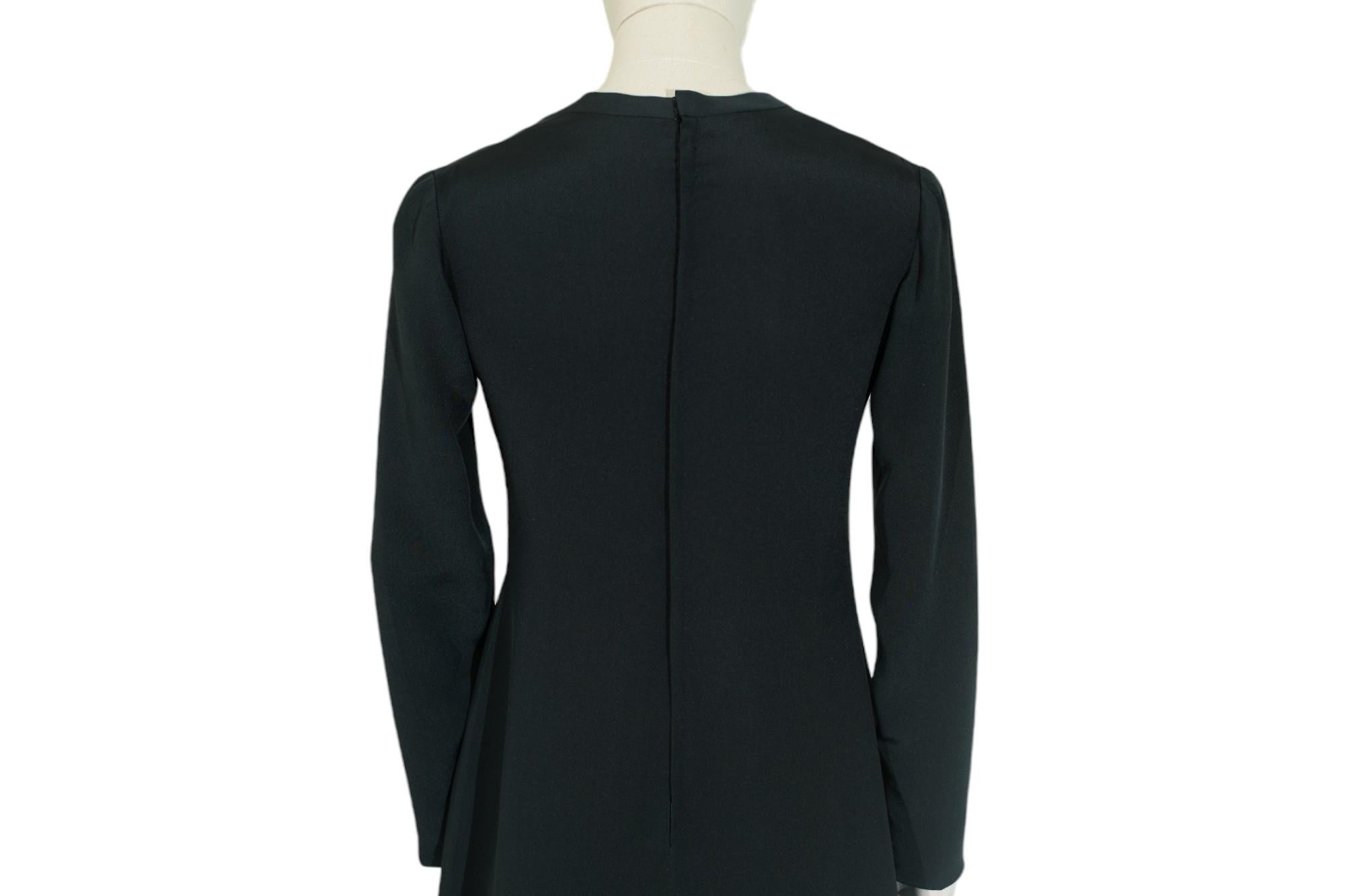 Yves Saint Laurent 1972 Haute Couture Silk Black Dress For Sale 5