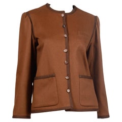 Yves Saint Laurent 1976/77 Brown Wool Russian Inspired Vintage Jacket