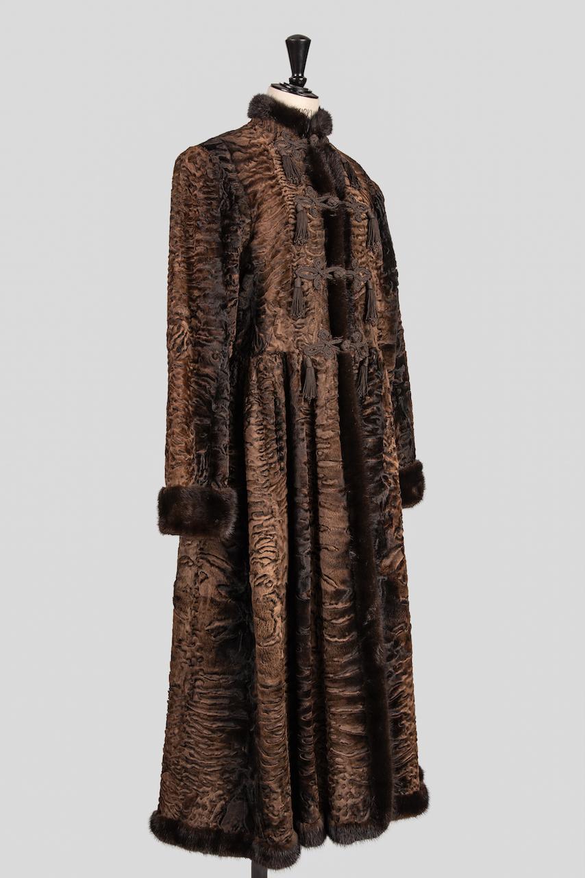 YVES SAINT LAURENT 1976 Russian Collection Brown Broadtail and Mink Fur ...