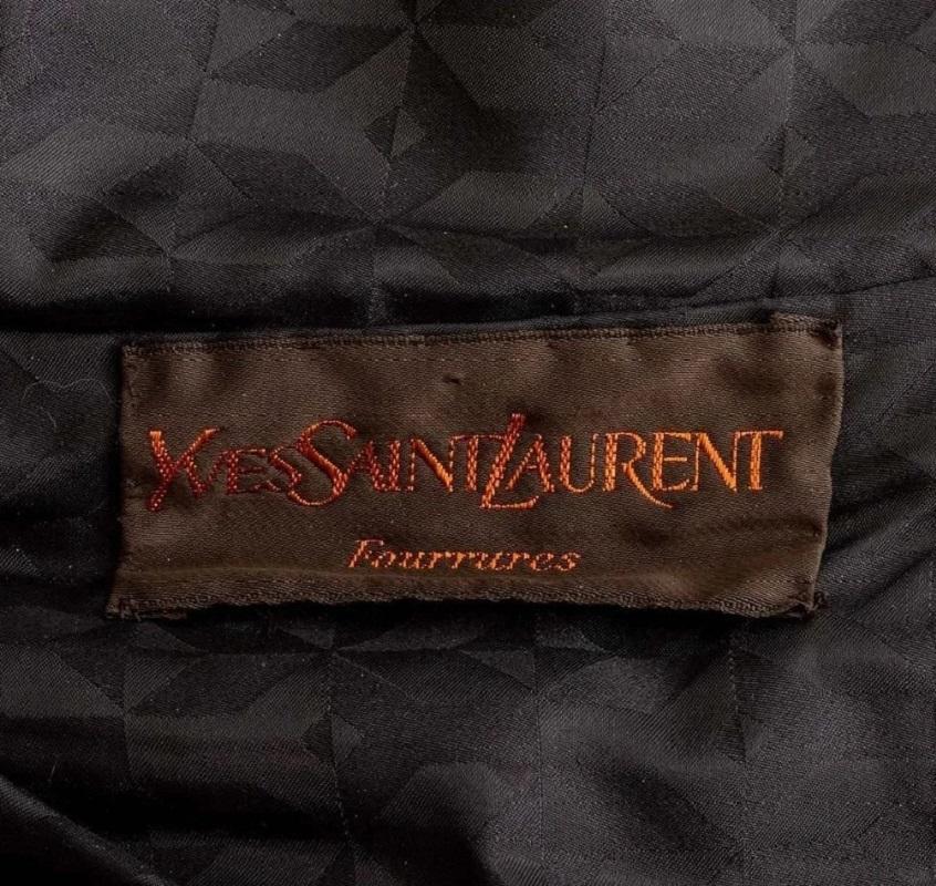 YVES SAINT LAURENT 1976 Russian Collection Brown Broadtail Mink Fur Trim Coat S im Angebot 2