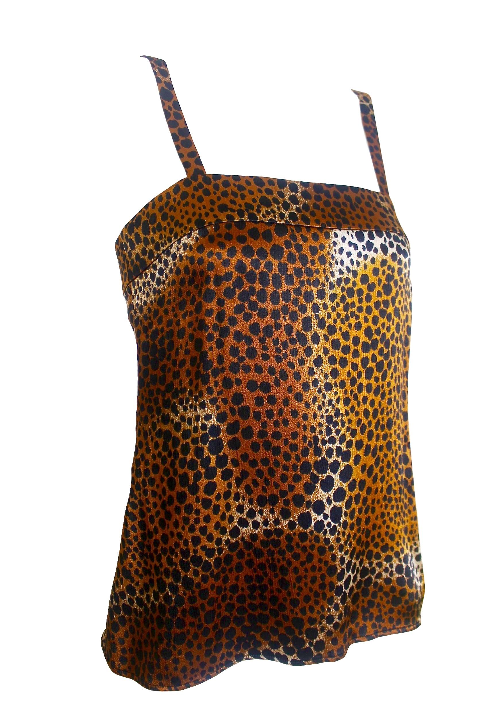 Yves Saint Laurent 1977 Leopard Print Camisole and Trousers For Sale 6