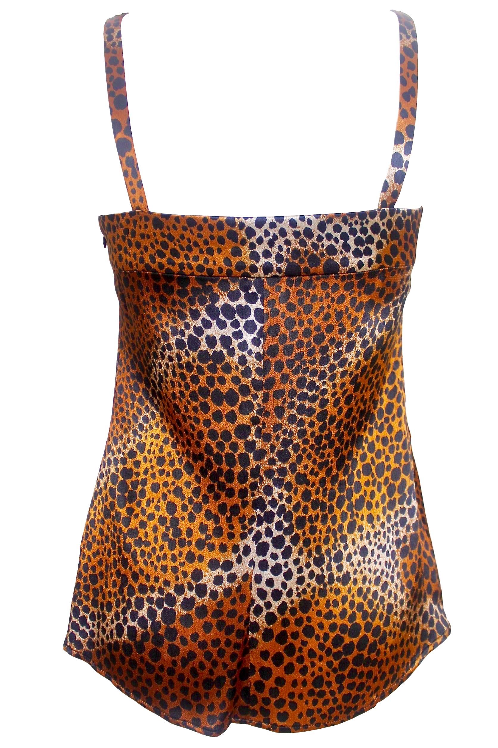 Yves Saint Laurent 1977 Leopard Print Camisole and Trousers For Sale 8