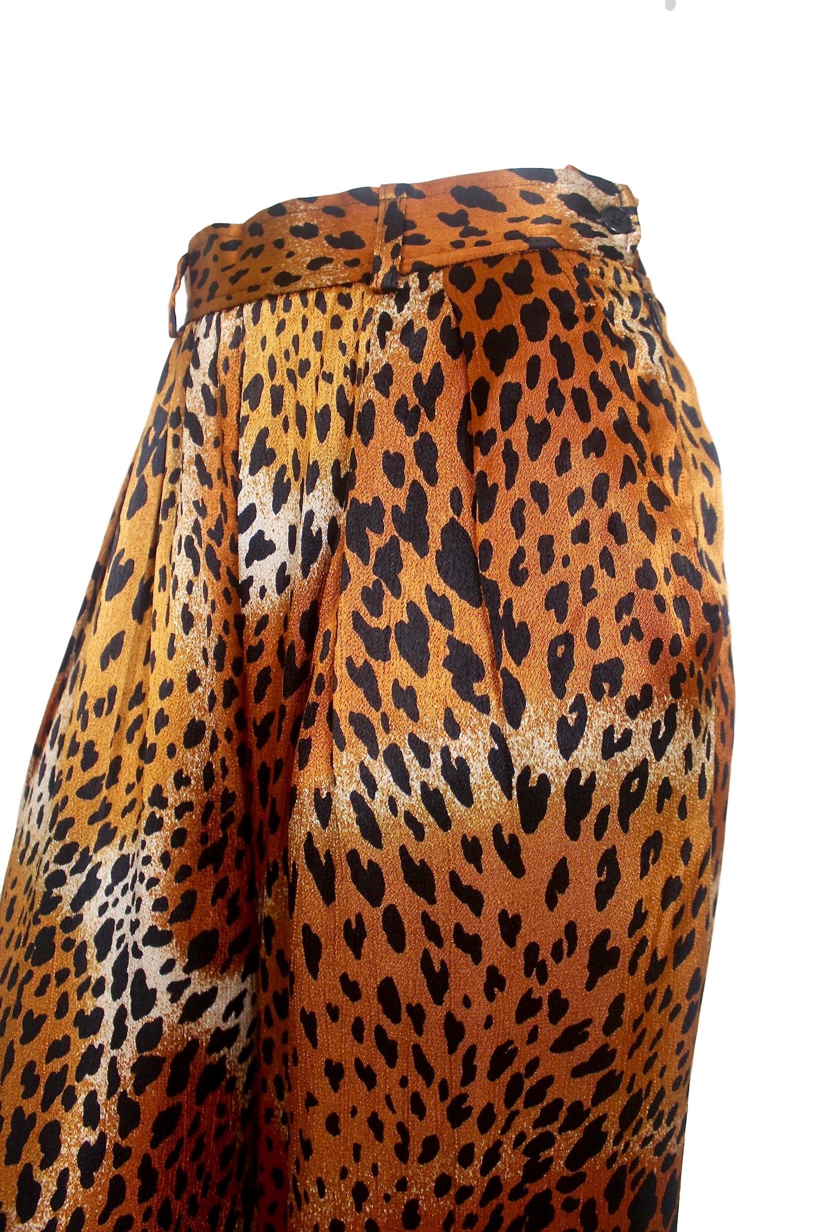 Yves Saint Laurent 1977 Leopard Print Camisole and Trousers For Sale 10