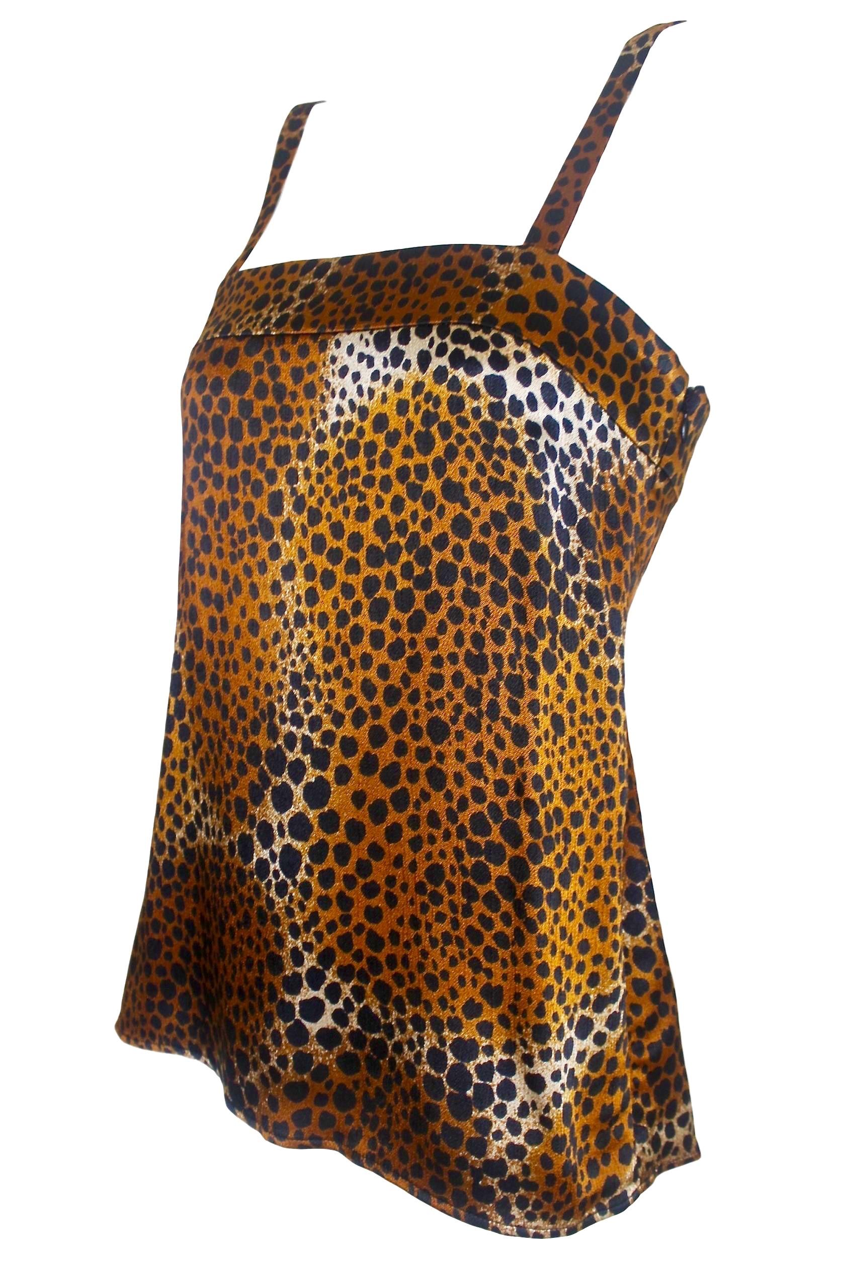 Yves Saint Laurent 1977 Leopard Print Camisole and Trousers For Sale 12