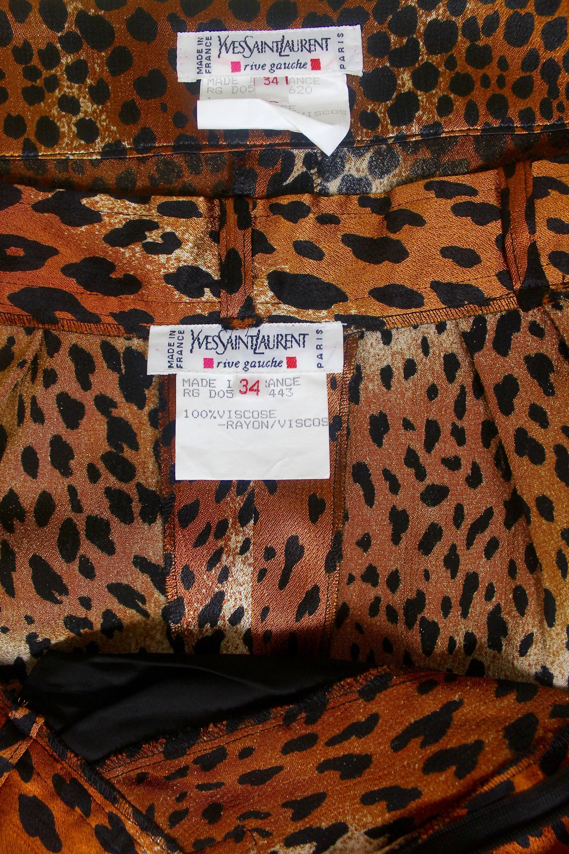 Yves Saint Laurent 1977 Leopard Print Camisole and Trousers For Sale 13