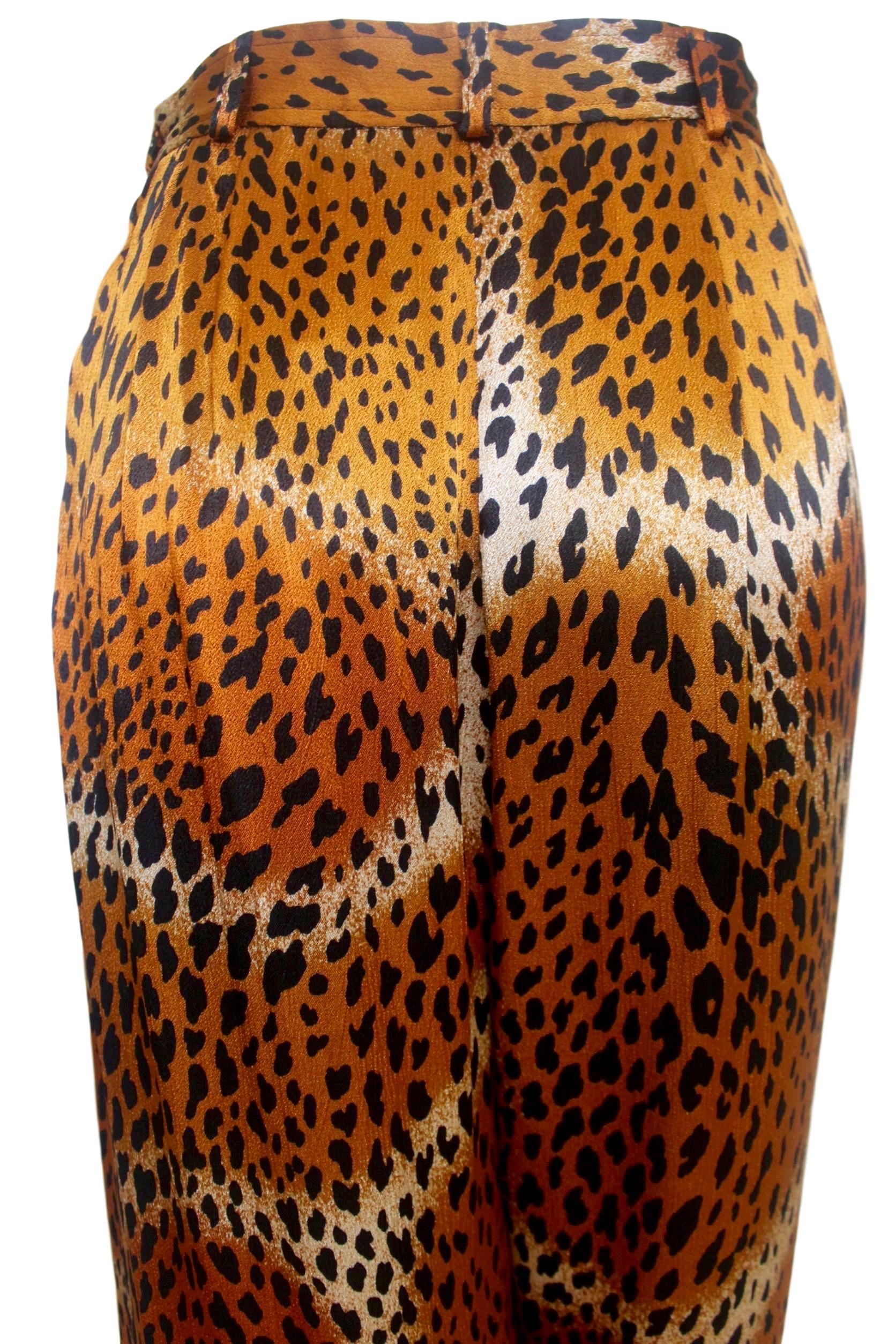 Yves Saint Laurent 1977 Leopard Print Camisole and Trousers In Excellent Condition For Sale In Bath, GB