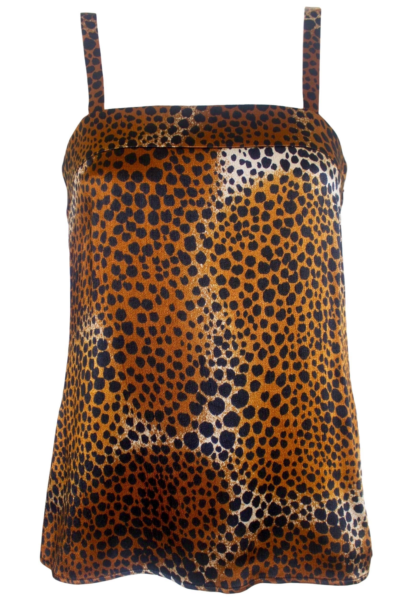 Women's Yves Saint Laurent 1977 Leopard Print Camisole and Trousers For Sale