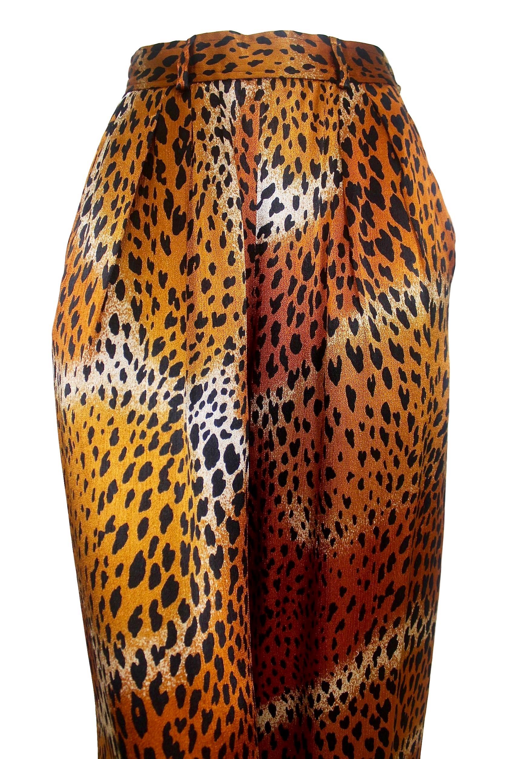 Yves Saint Laurent 1977 Leopard Print Camisole and Trousers For Sale 1