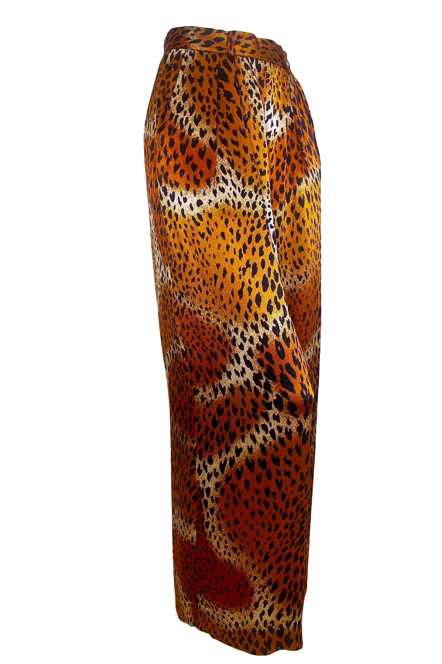 Yves Saint Laurent 1977 Leopard Print Camisole and Trousers For Sale 2