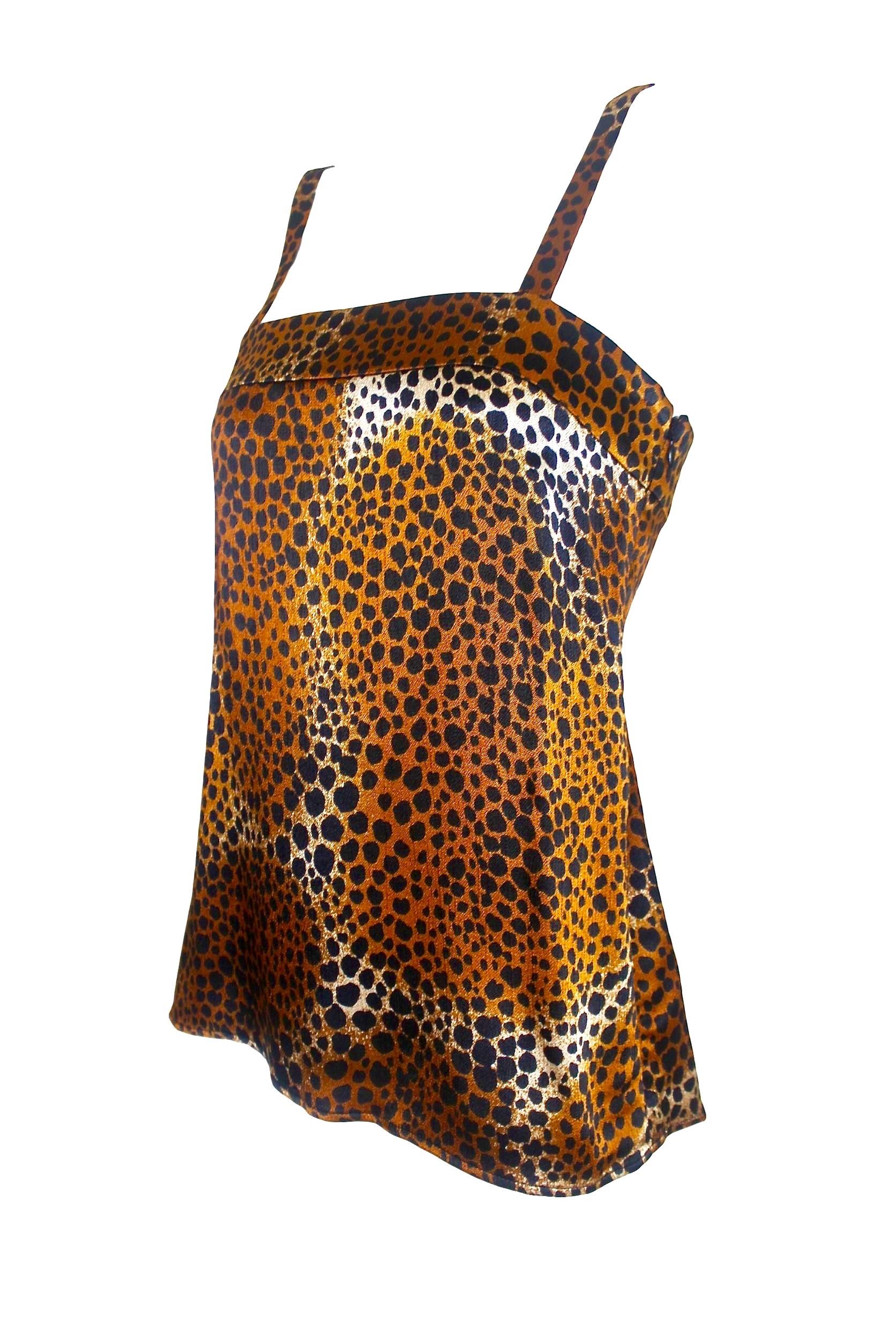 Yves Saint Laurent 1977 Leopard Print Camisole and Trousers For Sale 3