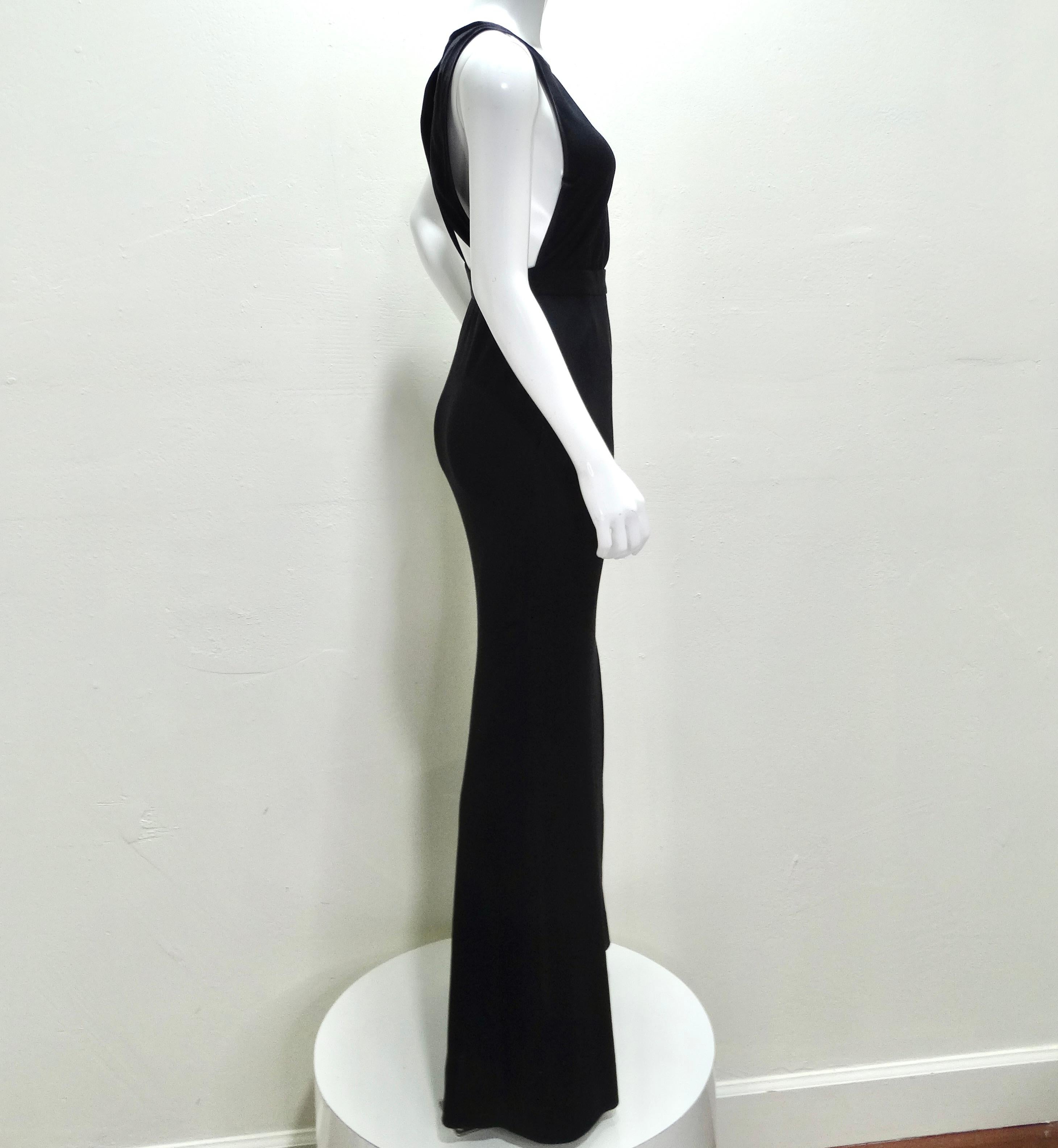 Women's or Men's Yves Saint Laurent 1980s Black Backless Evening Dress For Sale