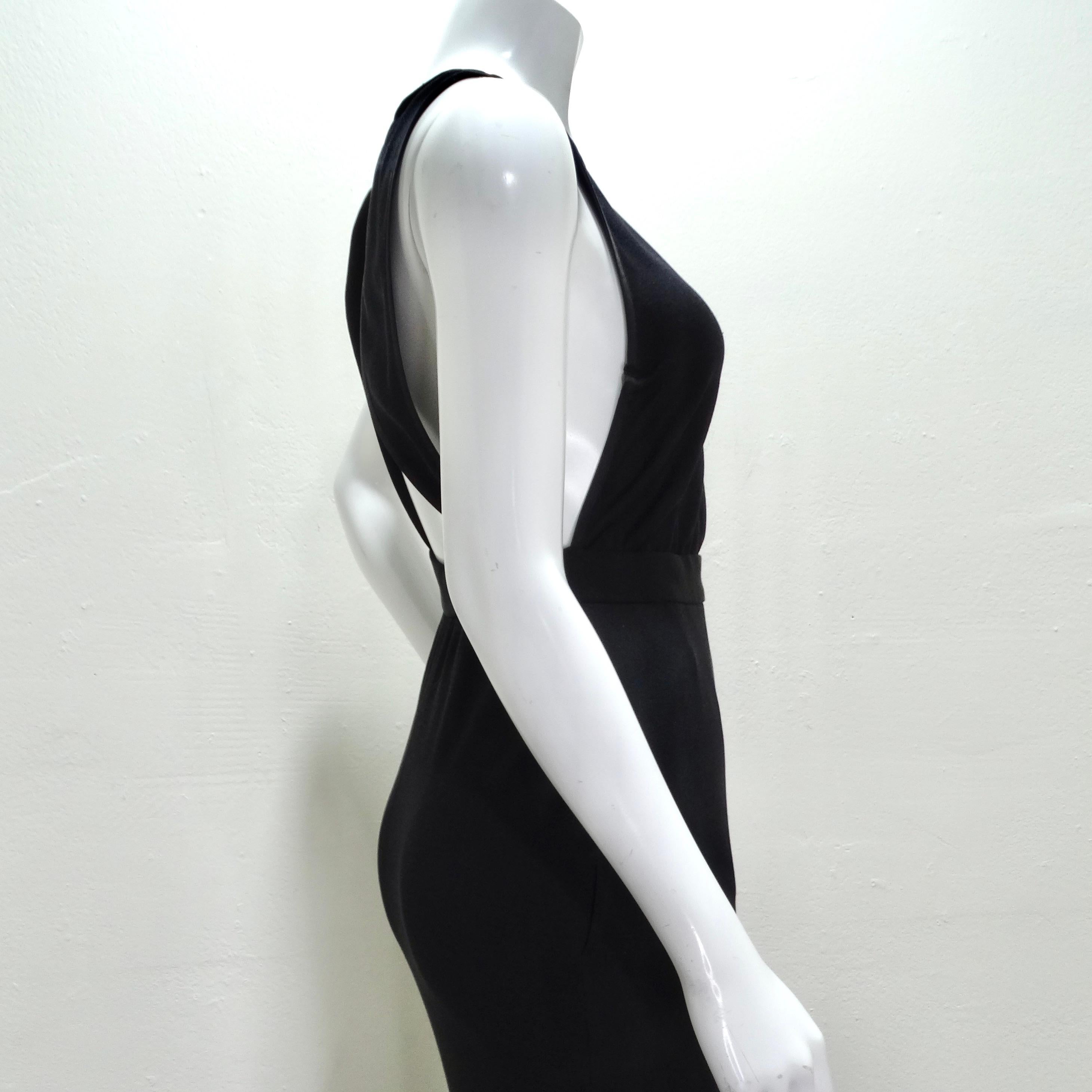 Yves Saint Laurent 1980s Black Backless Evening Dress For Sale 1