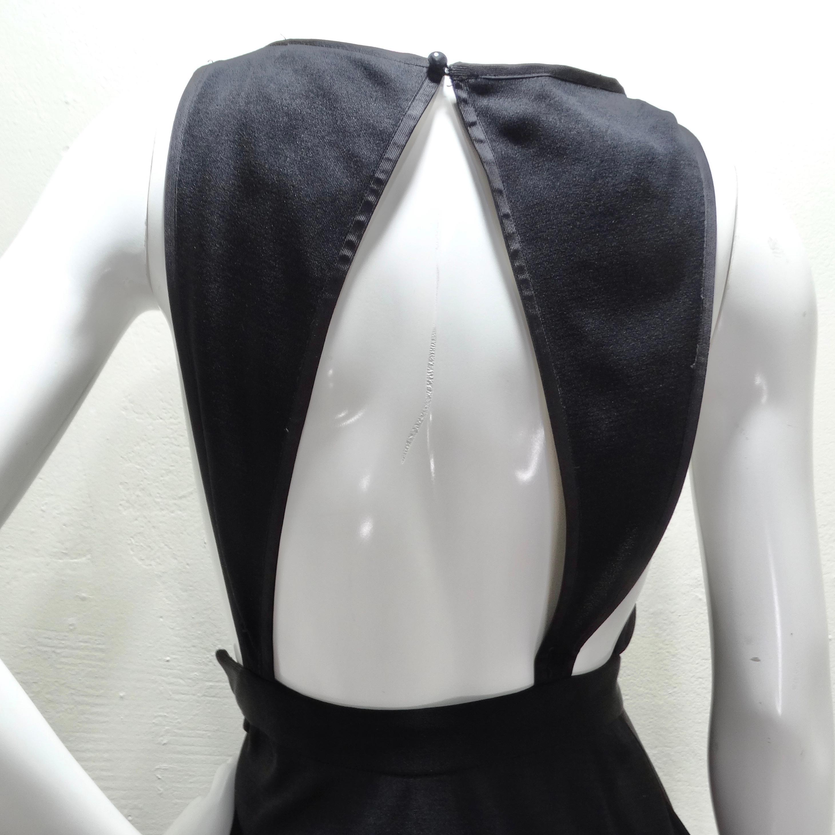 Yves Saint Laurent 1980s Black Backless Evening Dress For Sale 2