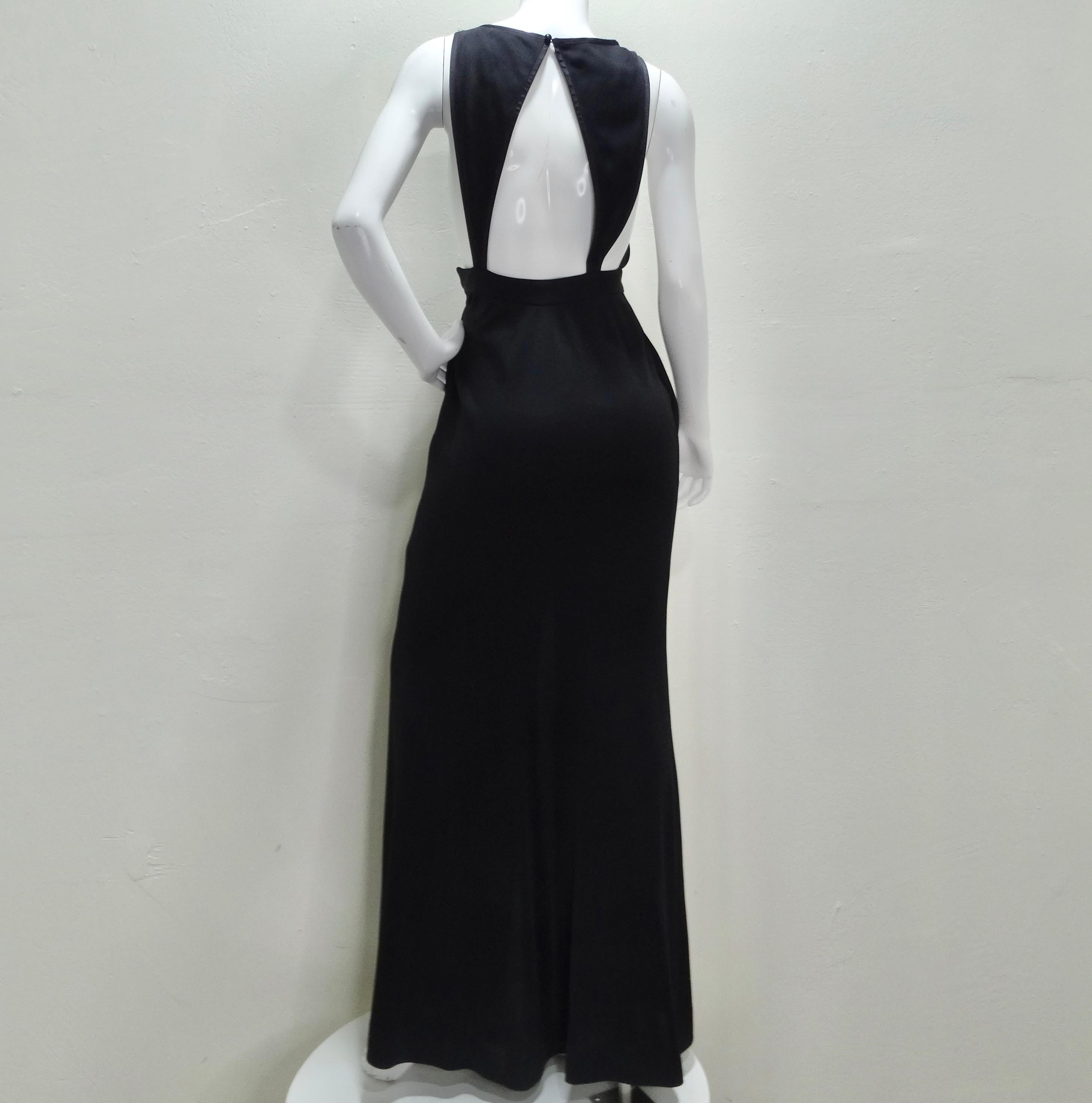 Yves Saint Laurent 1980s Black Backless Evening Dress For Sale 3
