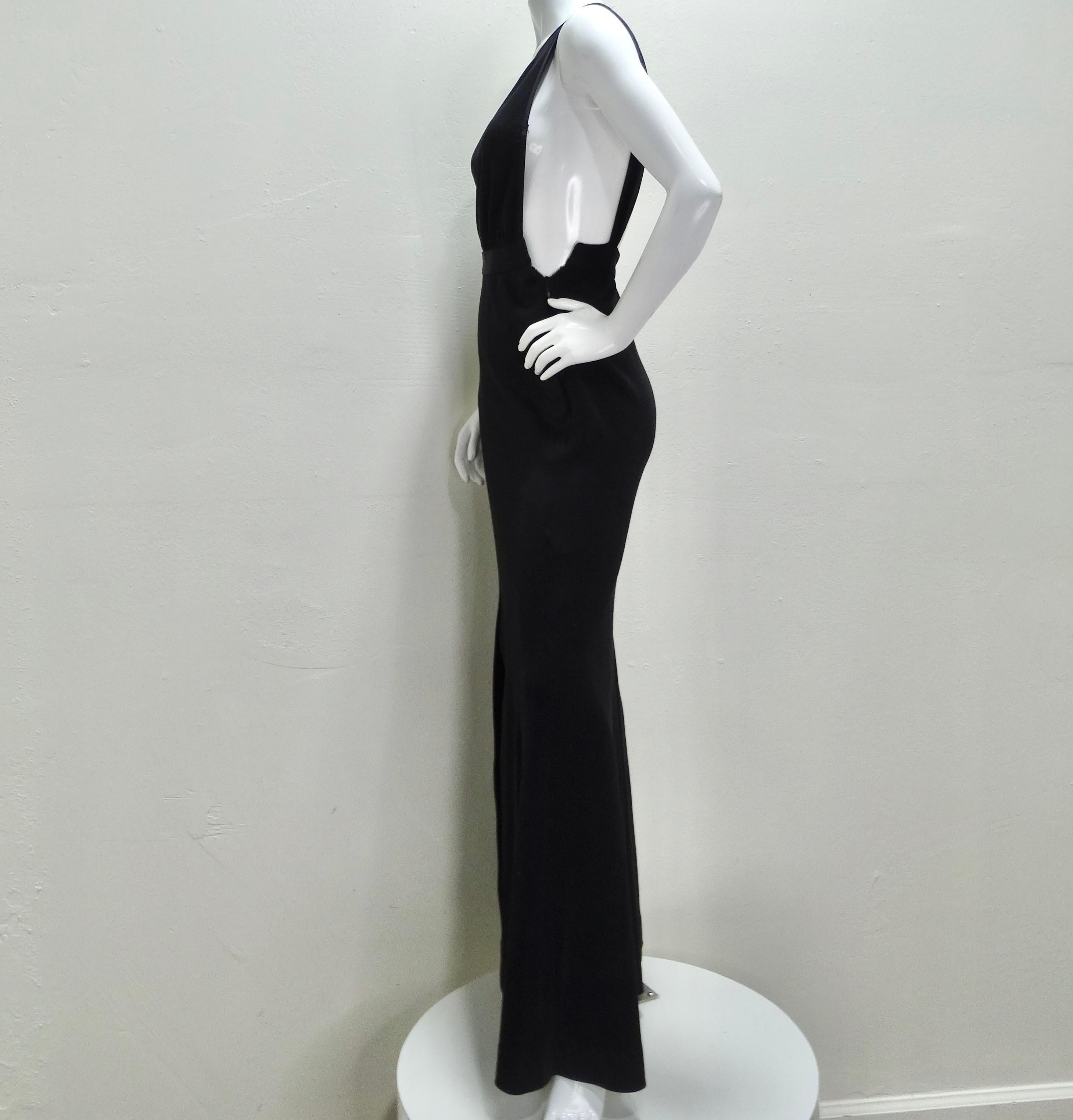 Yves Saint Laurent 1980s Black Backless Evening Dress For Sale 4