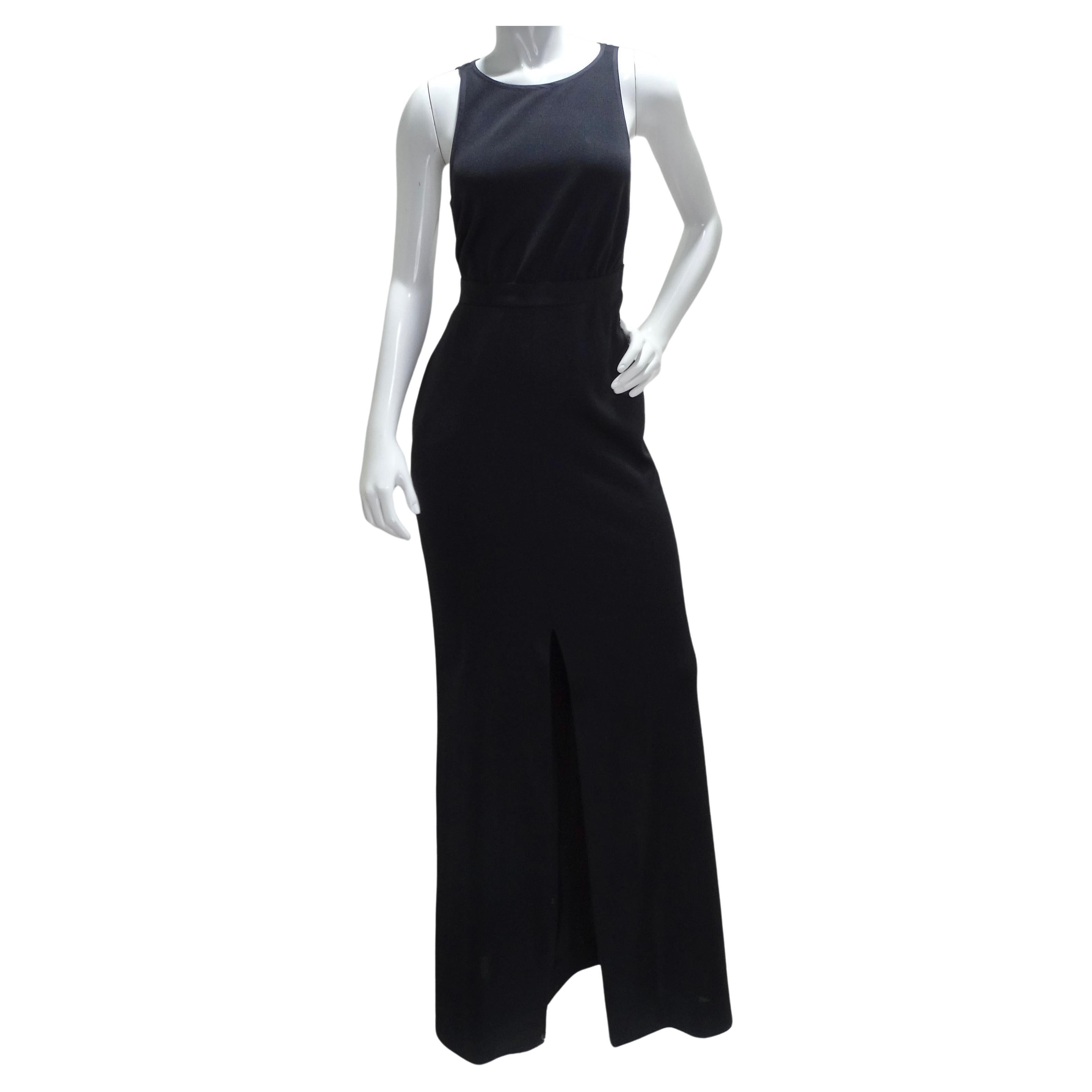 Yves Saint Laurent 1980s Black Backless Evening Dress For Sale