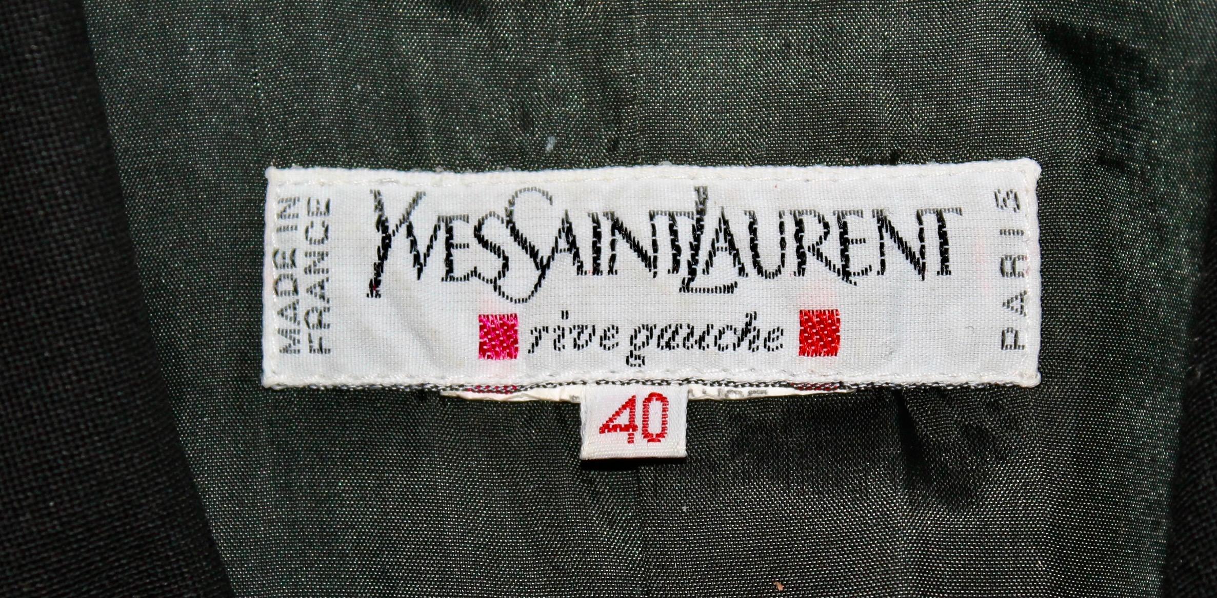 Yves Saint Laurent 1980's Black 'Tuxedo' Jacket with Leather Belt For Sale 5