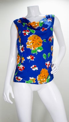 Yves Saint Laurent 1980s Floral Skirt Set