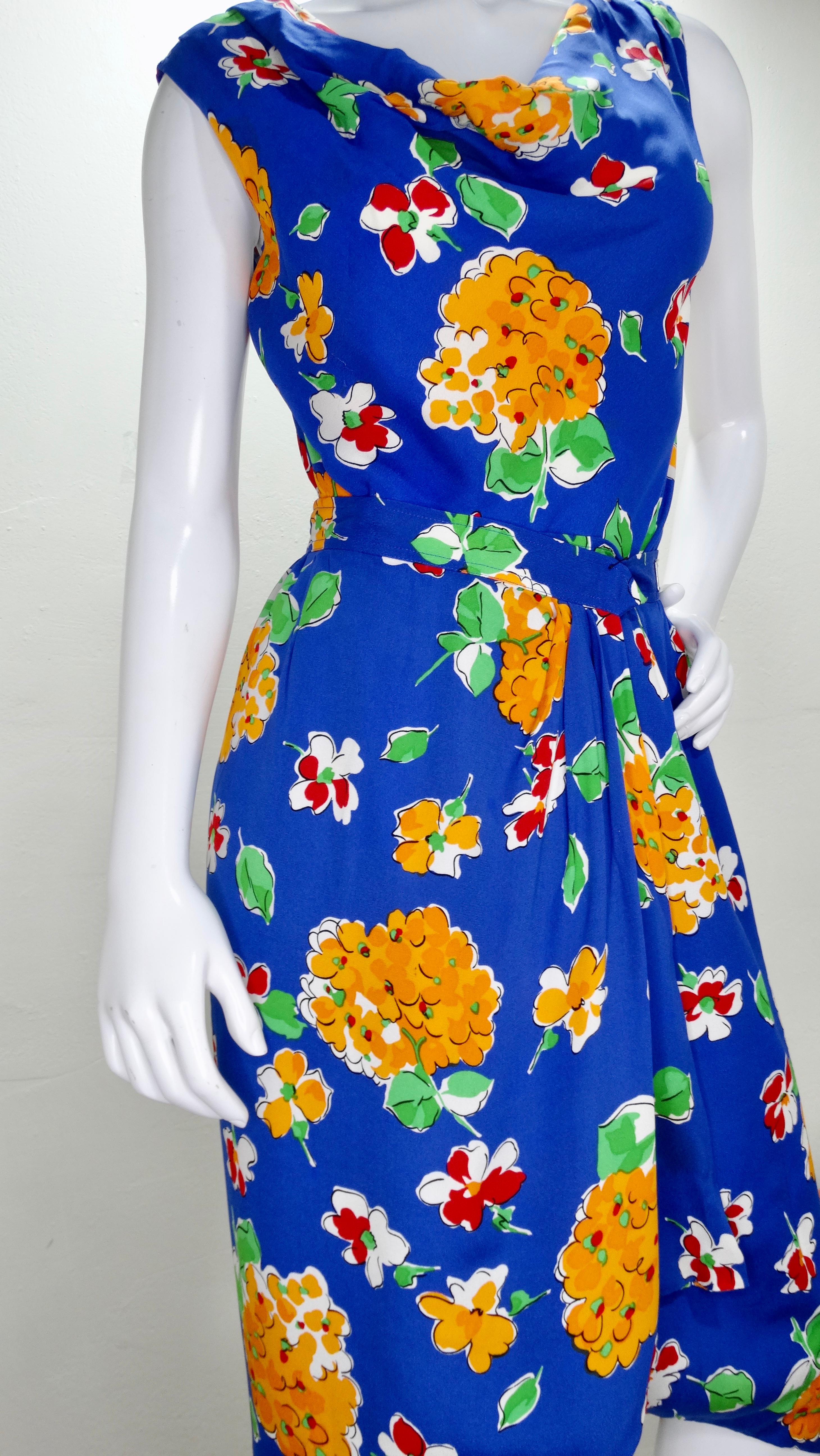 Yves Saint Laurent - Ensemble jupe à fleurs des années 1980 Bon état - En vente à Scottsdale, AZ