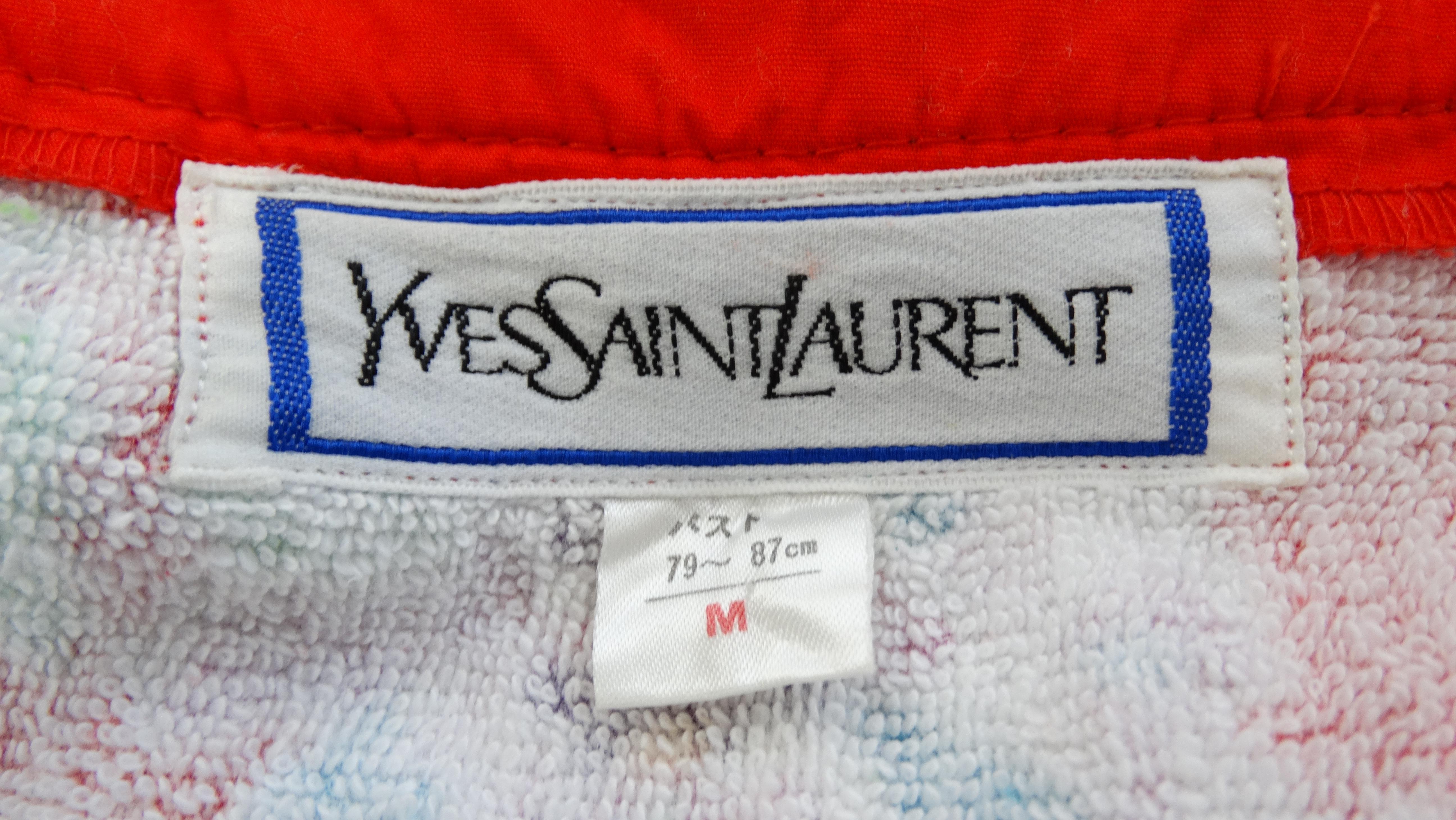 Yves Saint Laurent 1980s Floral Terry Cloth Dress 6