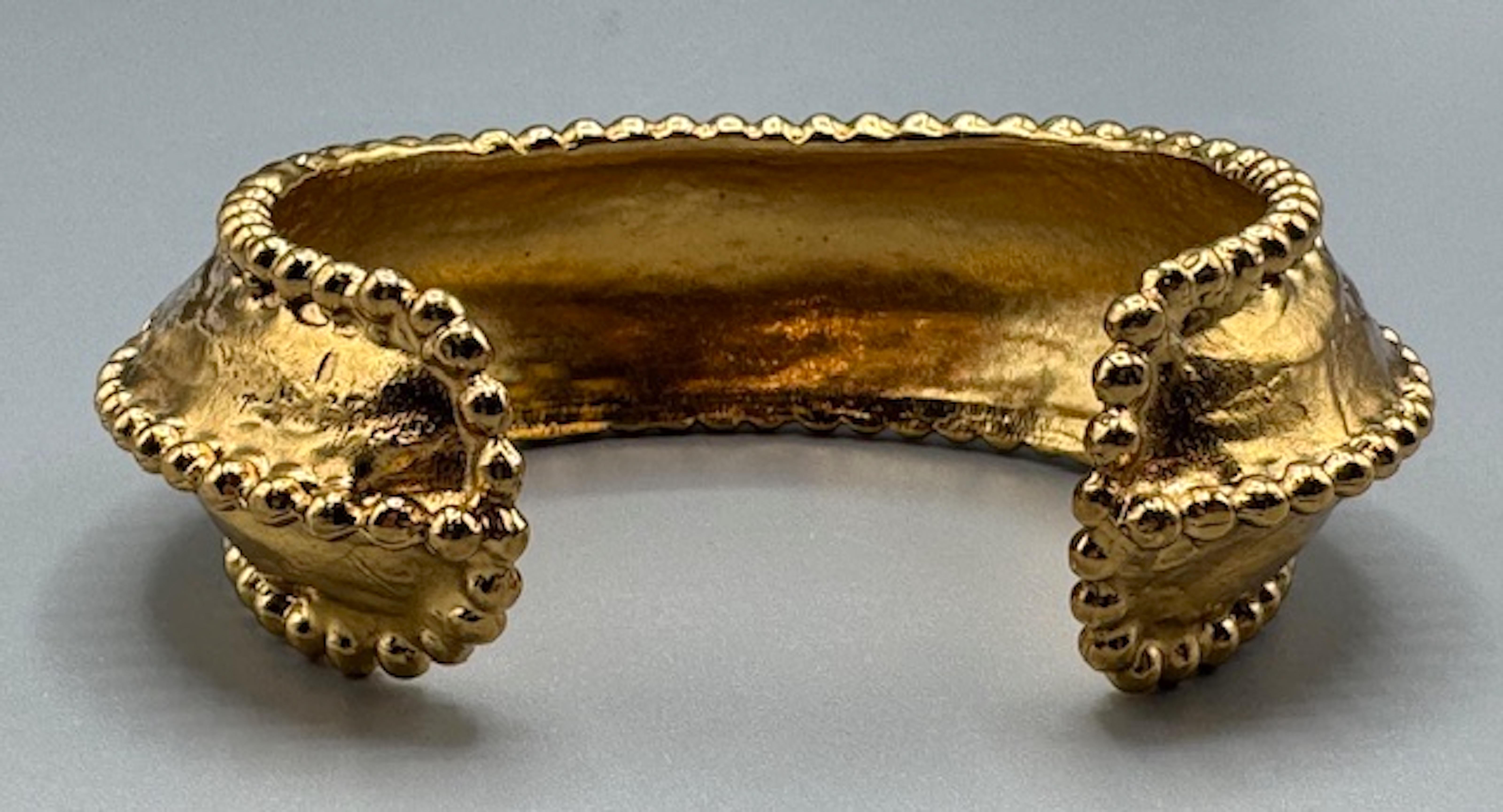 Yves Saint Laurent 1980s Gold Bracelet with Amber Stones by Robert Goossens For Sale 9