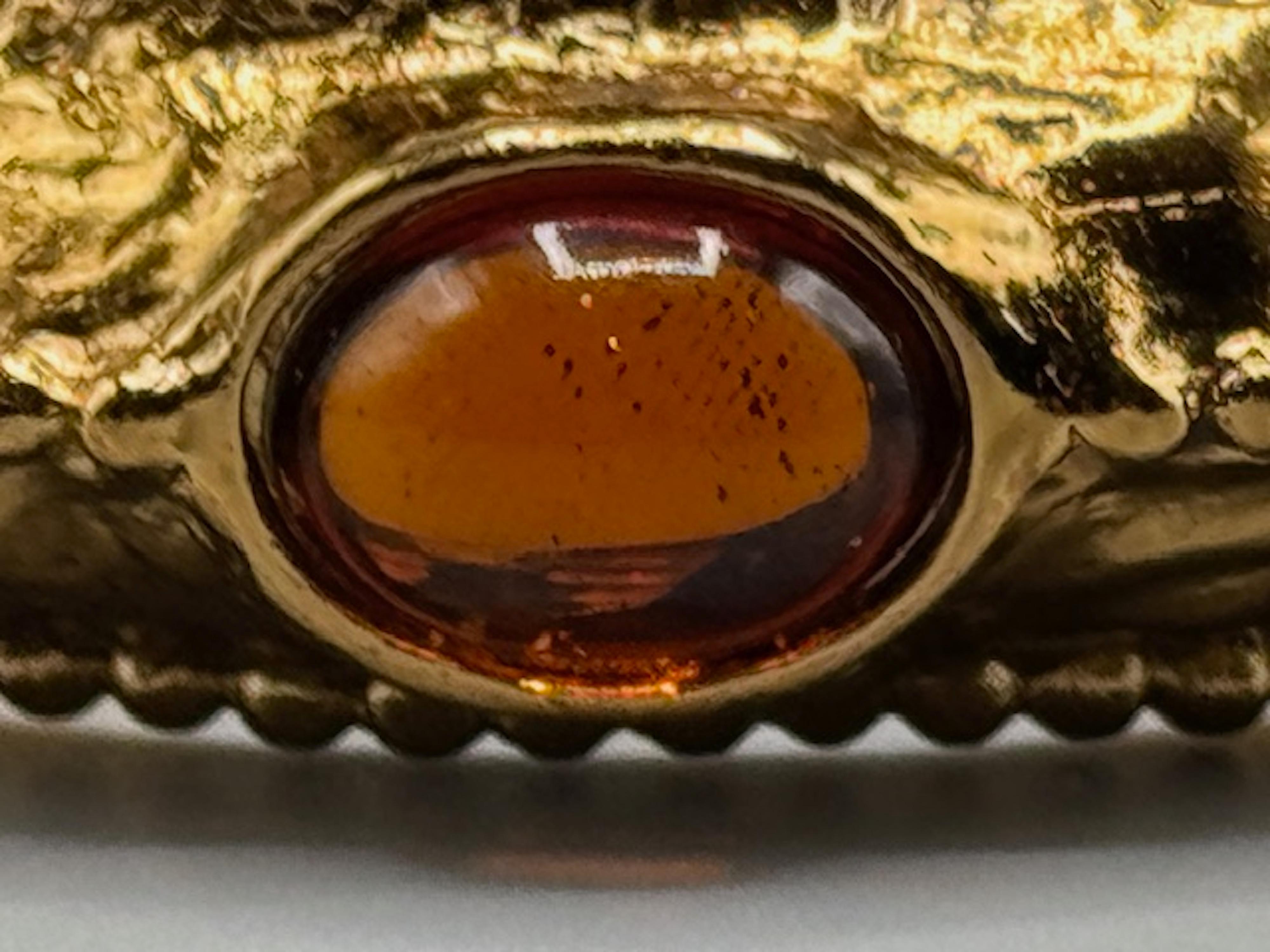 Yves Saint Laurent 1980s Gold Bracelet with Amber Stones by Robert Goossens For Sale 11