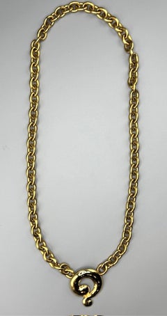 Yves Saint Laurent 1980s Gold Pendant Necklace
