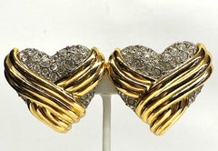 Yves Saint Laurent 1980s Large Heart Earrings