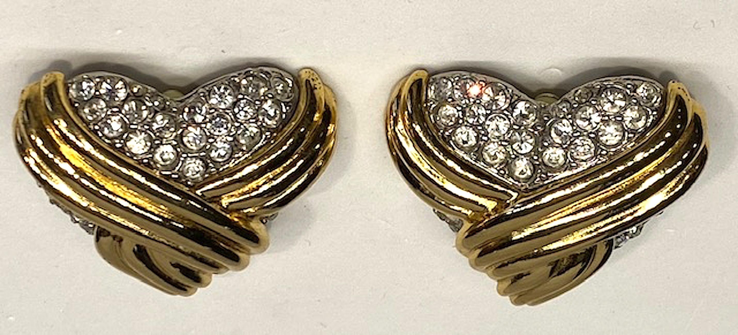Yves Saint Laurent 1980s Large Heart Earrings In Excellent Condition In New York, NY