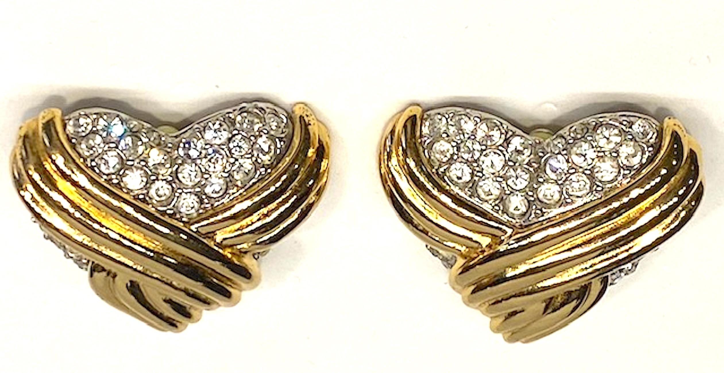 Yves Saint Laurent 1980s Large Heart Earrings 3