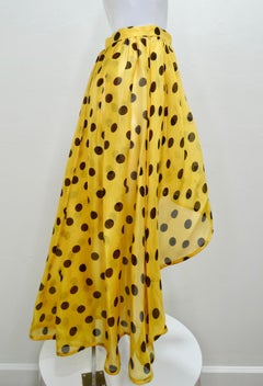 Yves Saint Laurent 1980s Polka Dot High Waisted Skirt