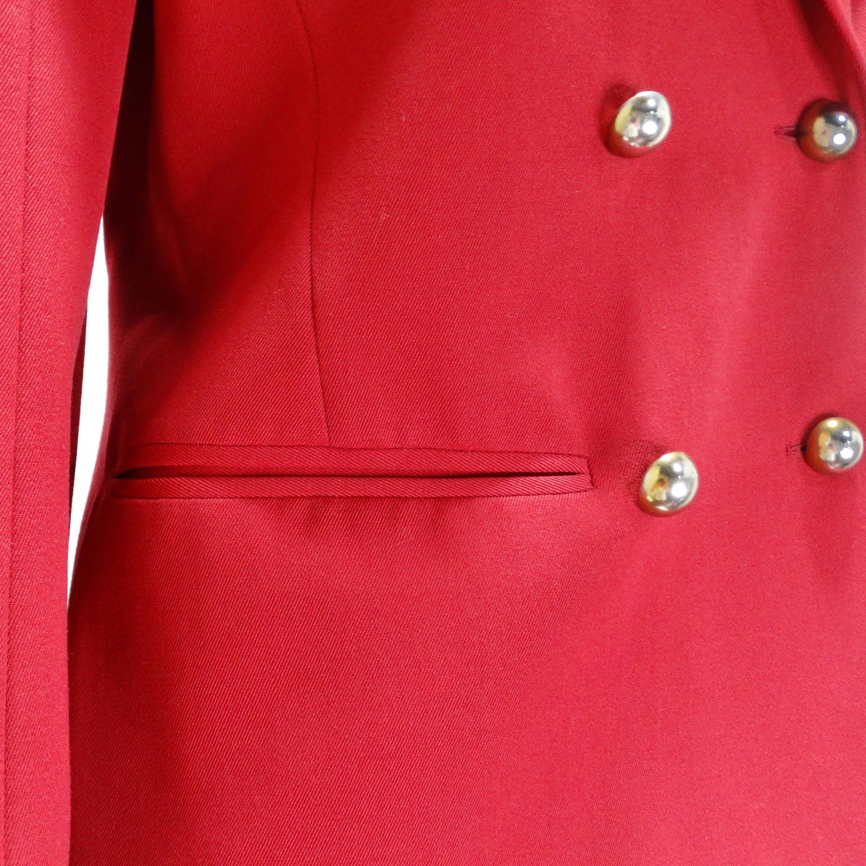 Women's or Men's Yves Saint Laurent 1980s Red Blazer For Sale