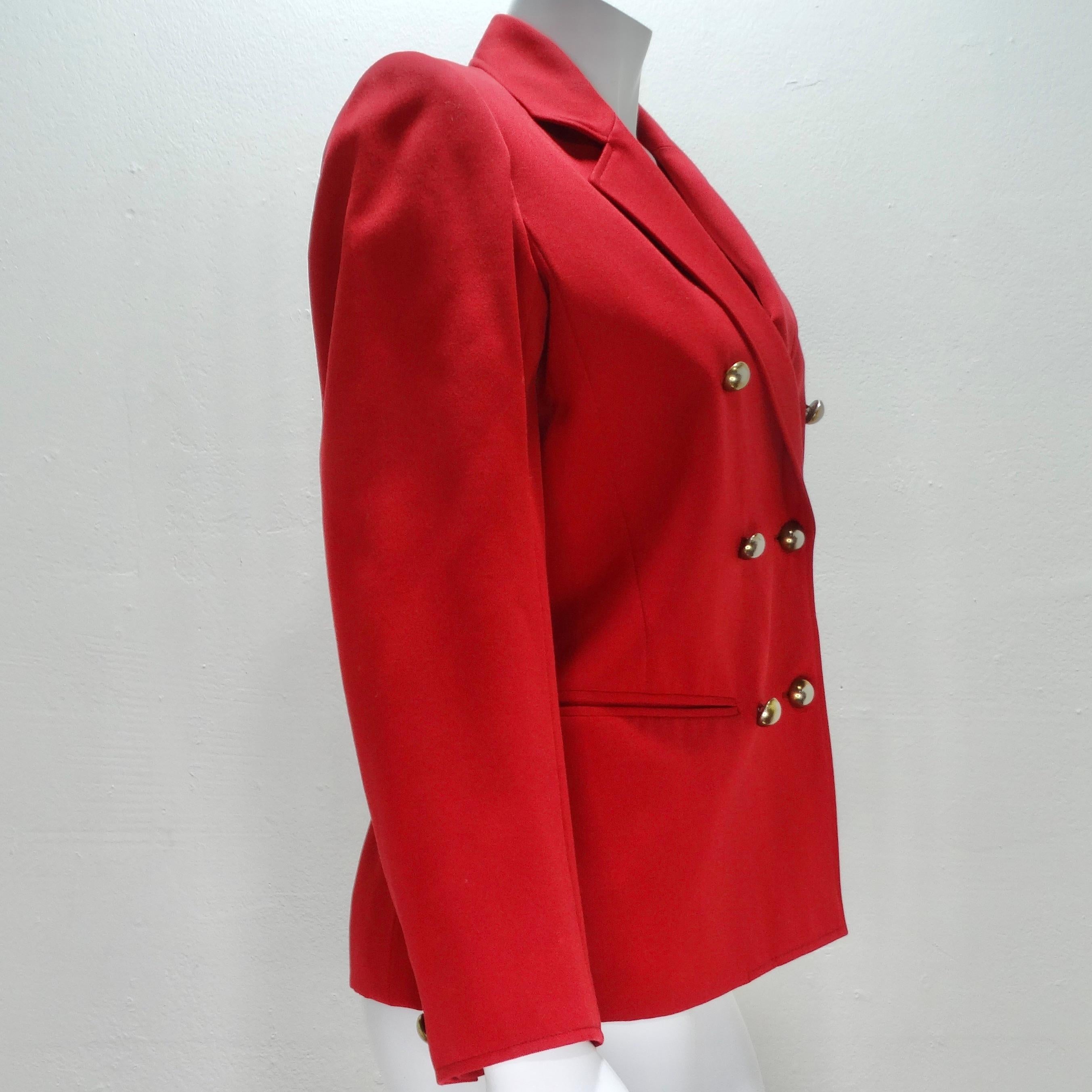 Yves Saint Laurent 1980s Red Blazer For Sale 1