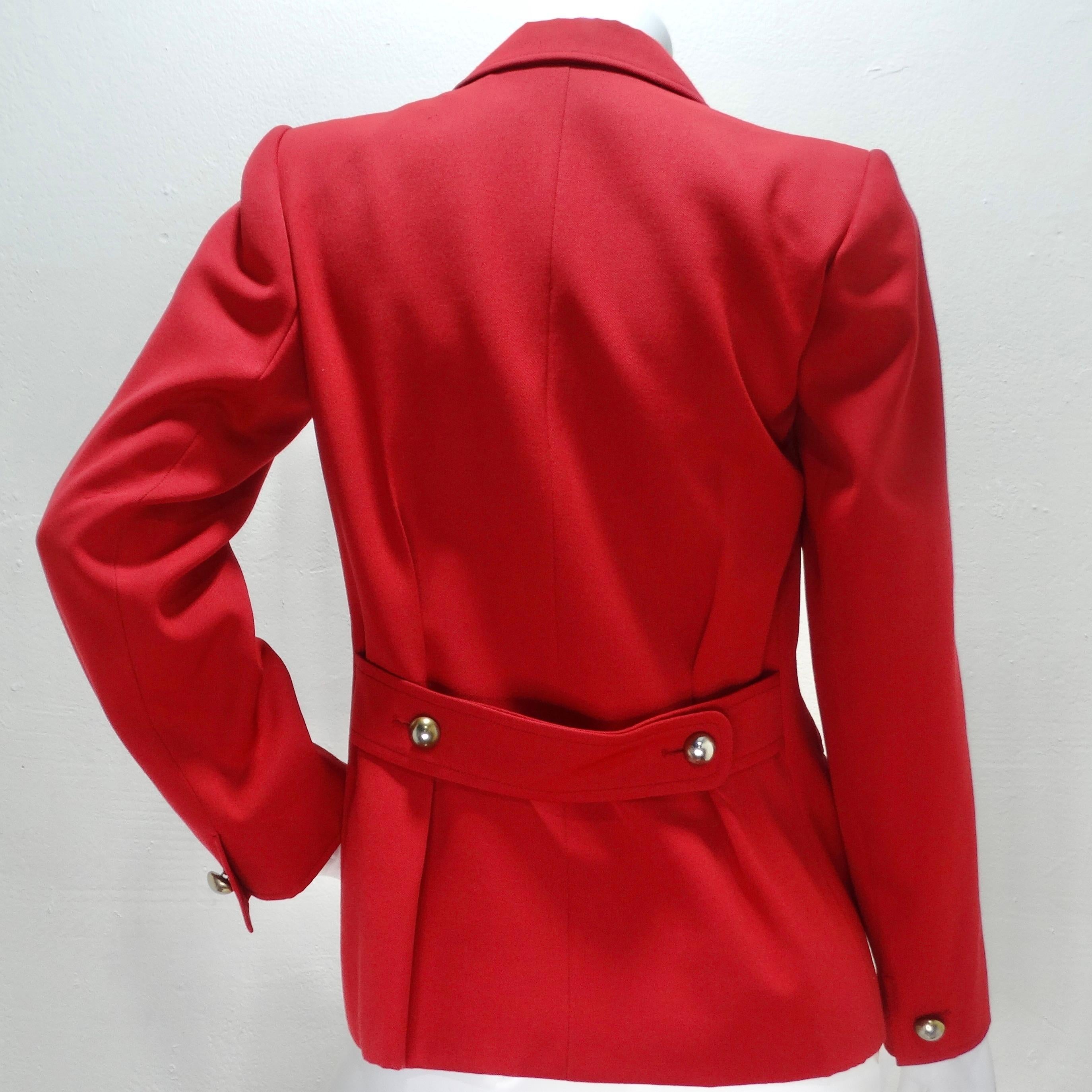 Yves Saint Laurent 1980s Red Blazer For Sale 2