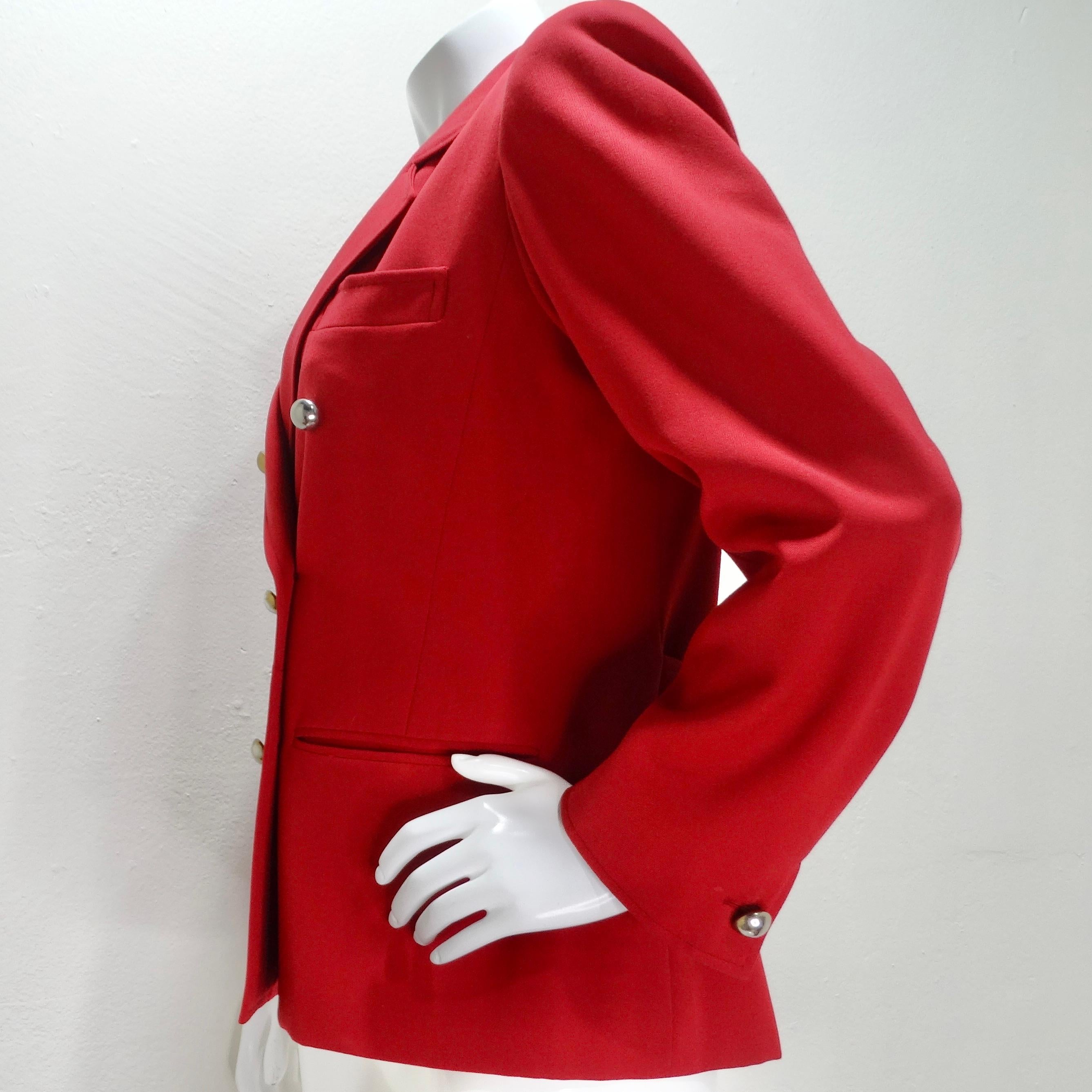 Yves Saint Laurent 1980s Red Blazer For Sale 4