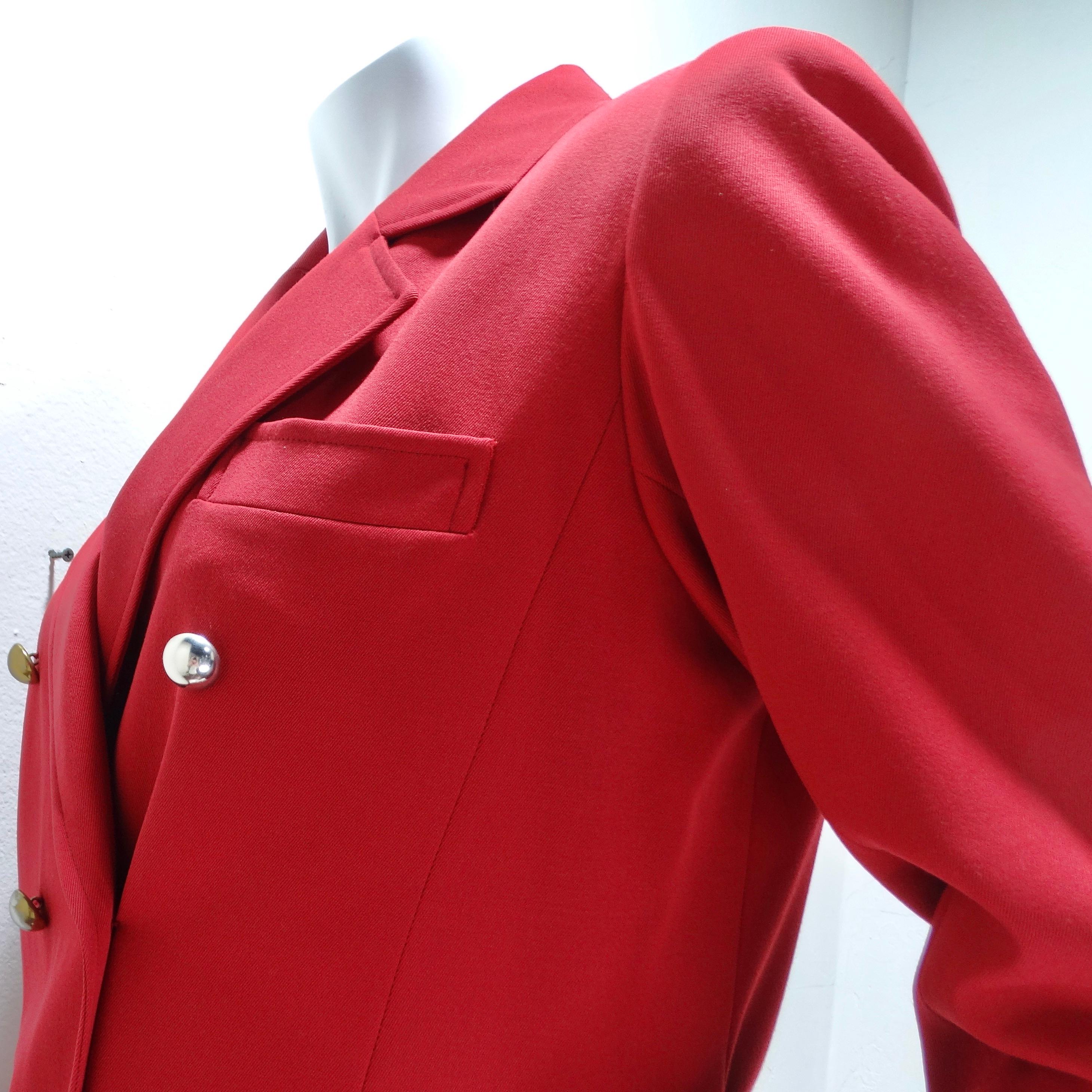 Yves Saint Laurent 1980er Jahre Roter Blazer im Angebot 5