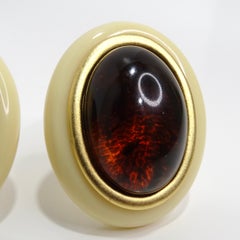 Yves Saint Laurent 1980s Resin Cabochon Earrings