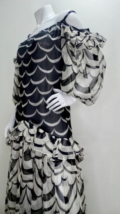 Yves Saint Laurent 1980s Ruffled Organza Dress