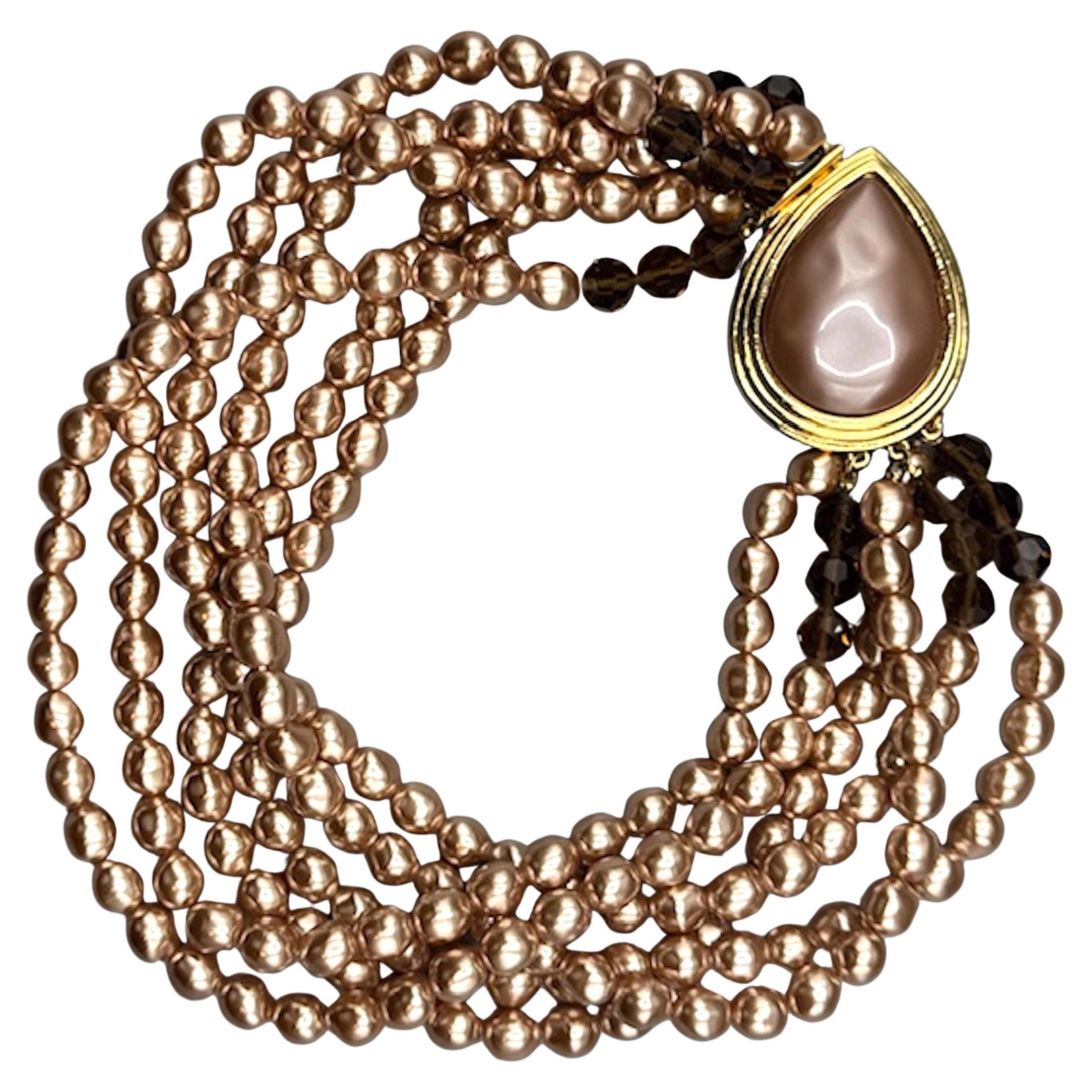 Yves Saint Laurent 1980, collana di perle barocche e cristalli a sei colonne