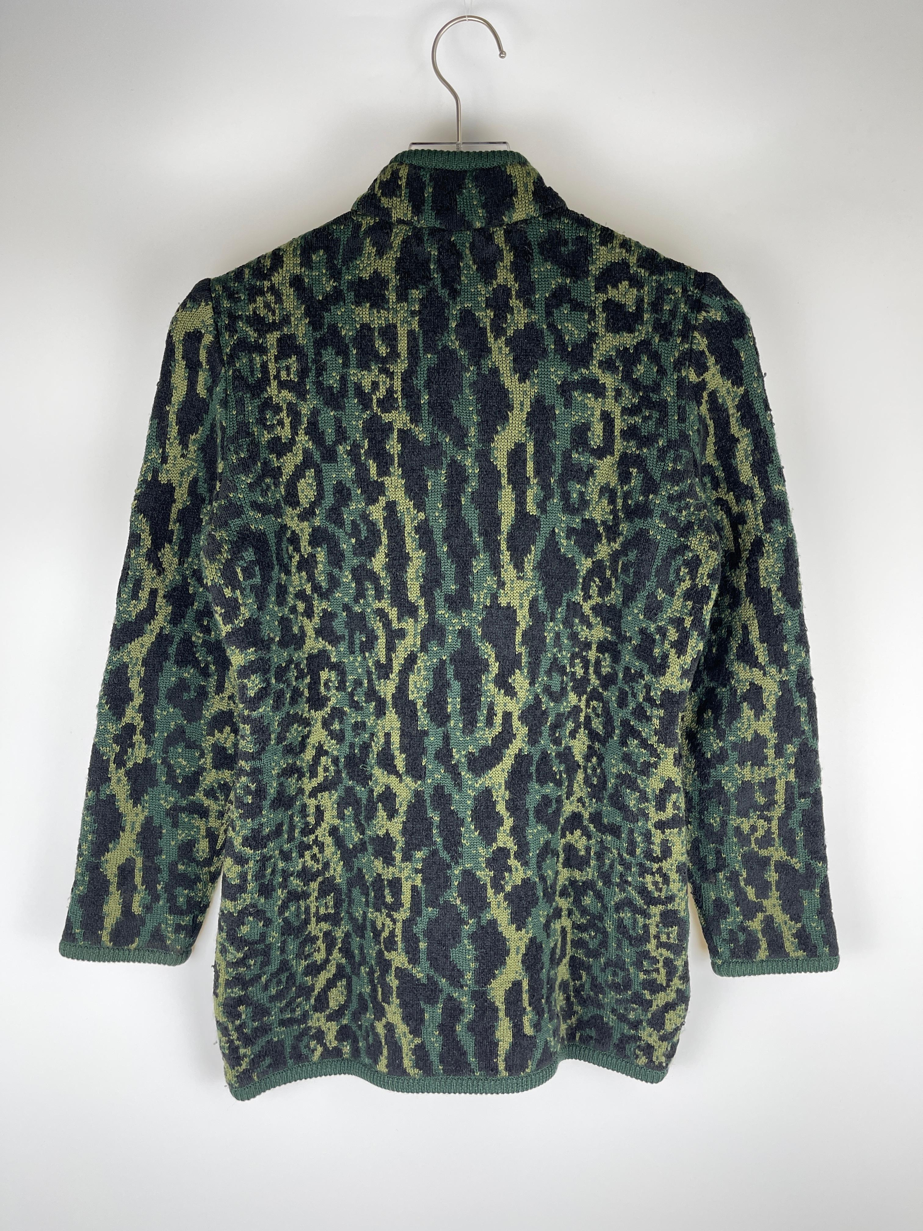 Yves Saint Laurent 1980's Snow Leopard Sweater  In Good Condition For Sale In Seattle, WA