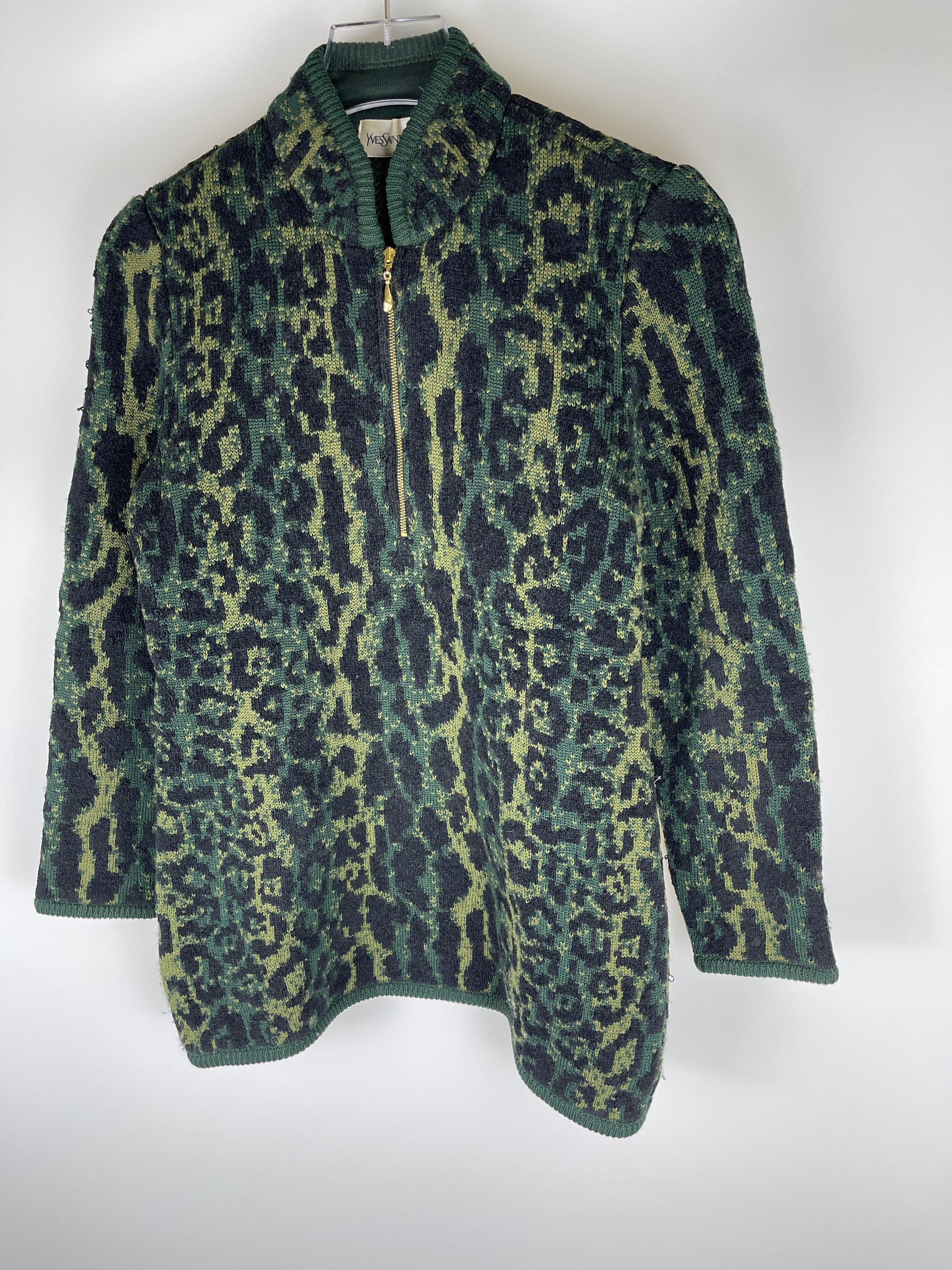 Yves Saint Laurent 1980's Snow Leopard Sweater  For Sale 4