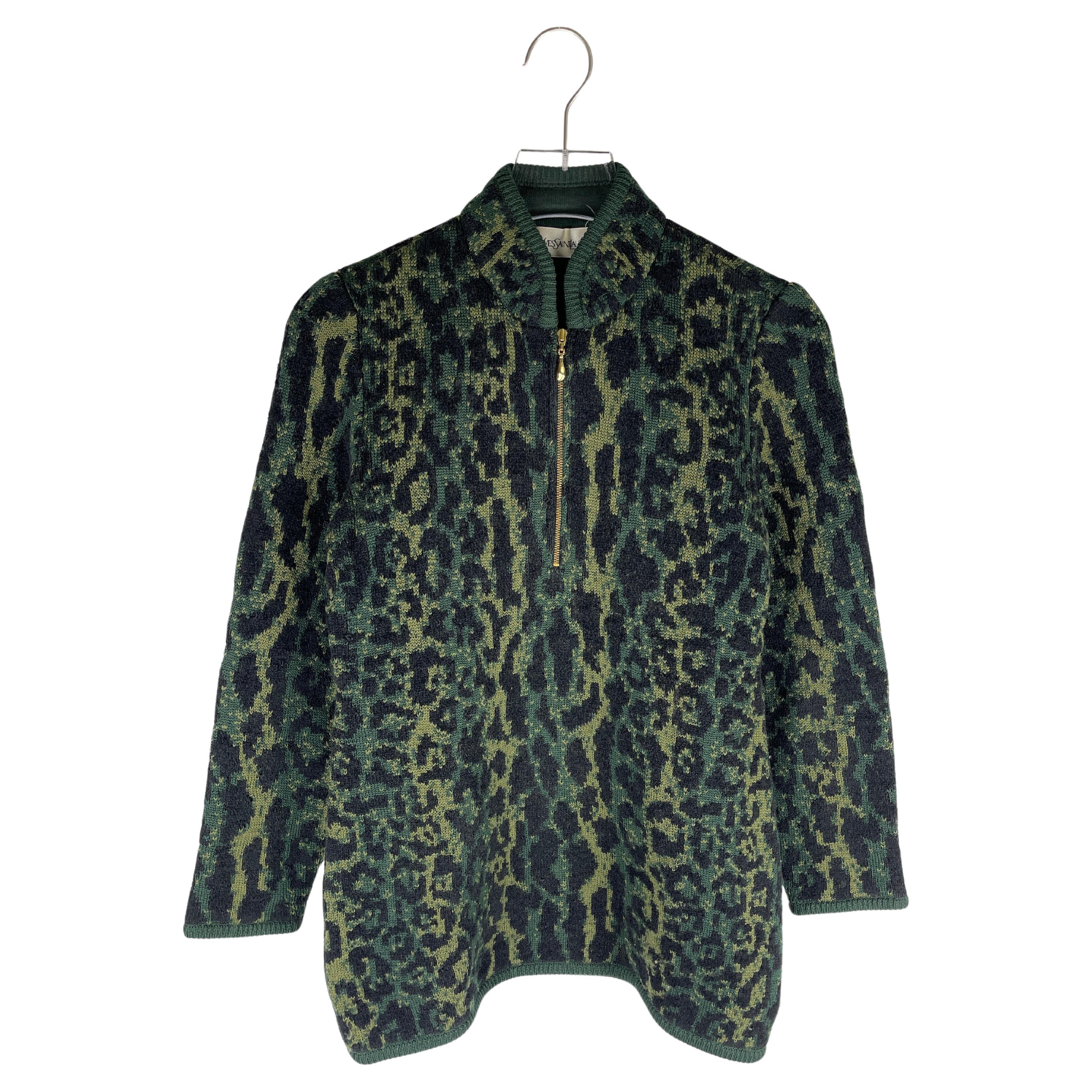 Yves Saint Laurent 1980's Snow Leopard Sweater  For Sale