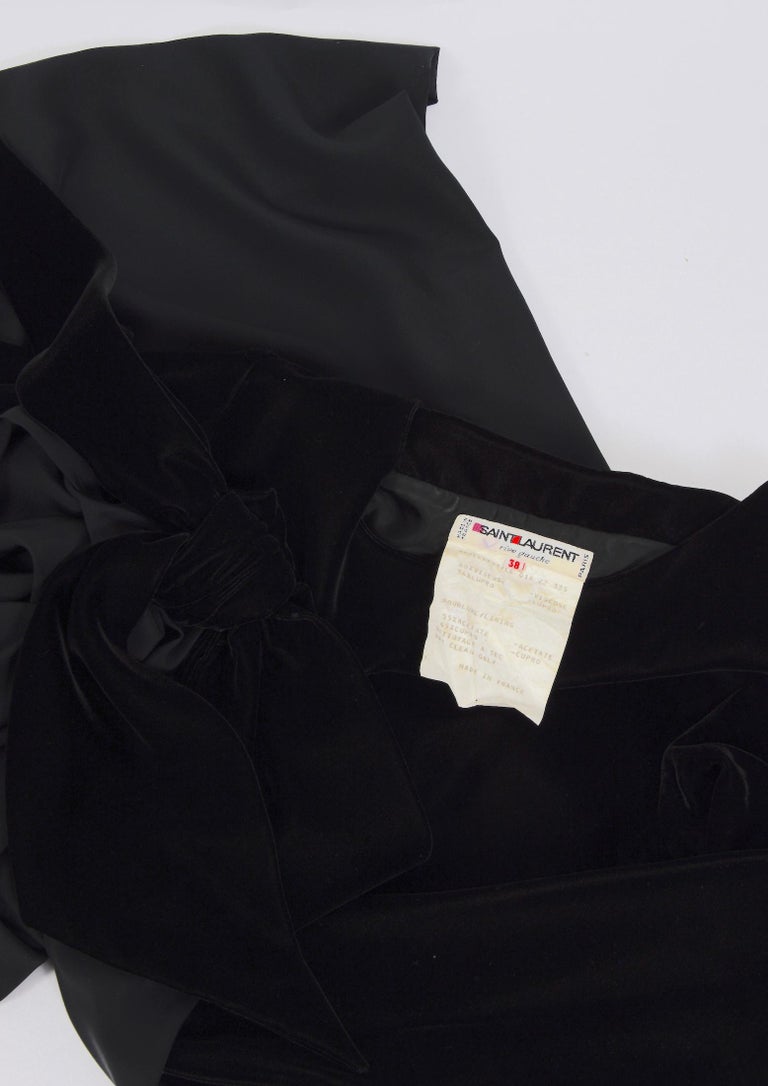 Yves Saint Laurent 1980s vintage black velvet and silk